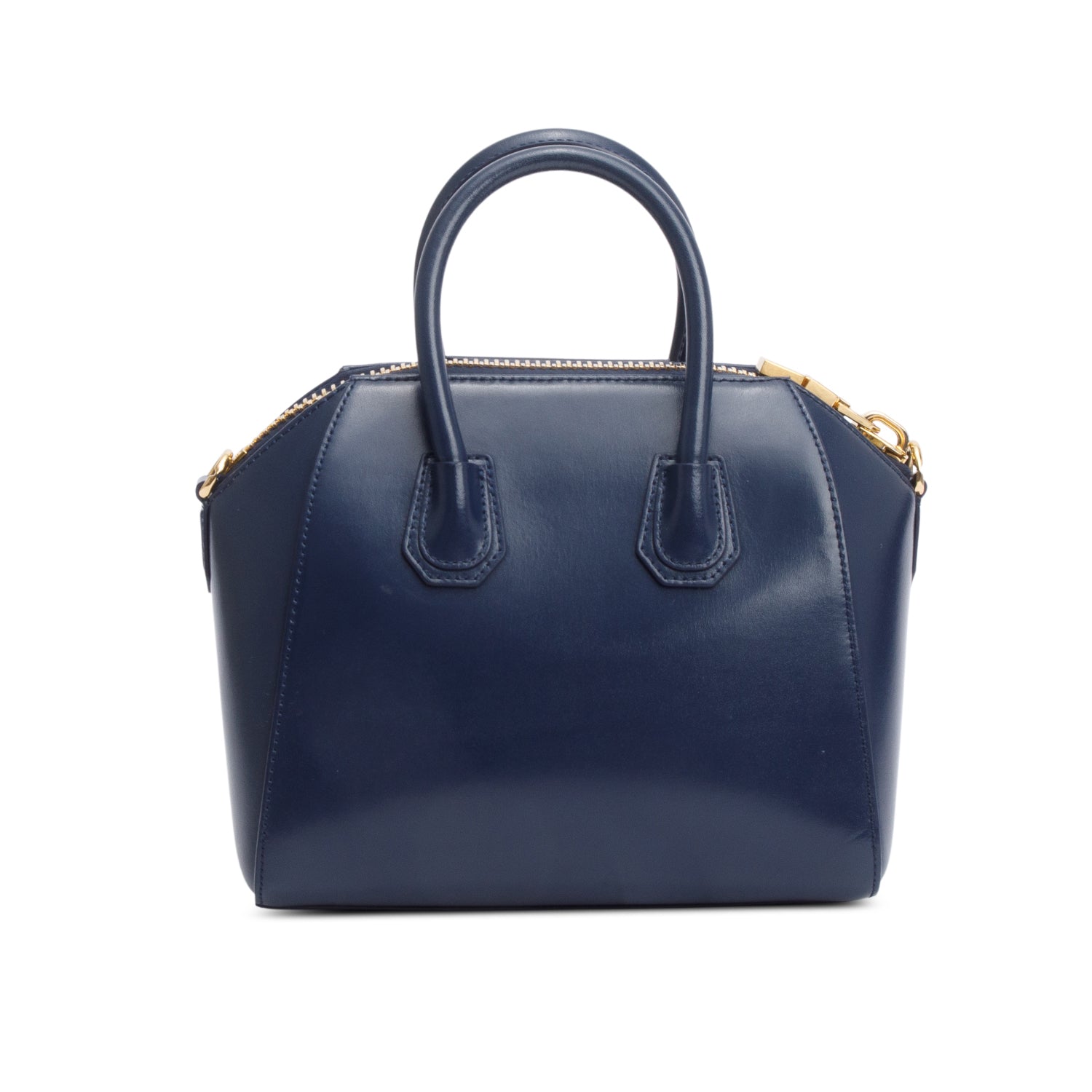 Givenchy 2022 Navy Box Leather Mini Antigona Bag w/ Strap