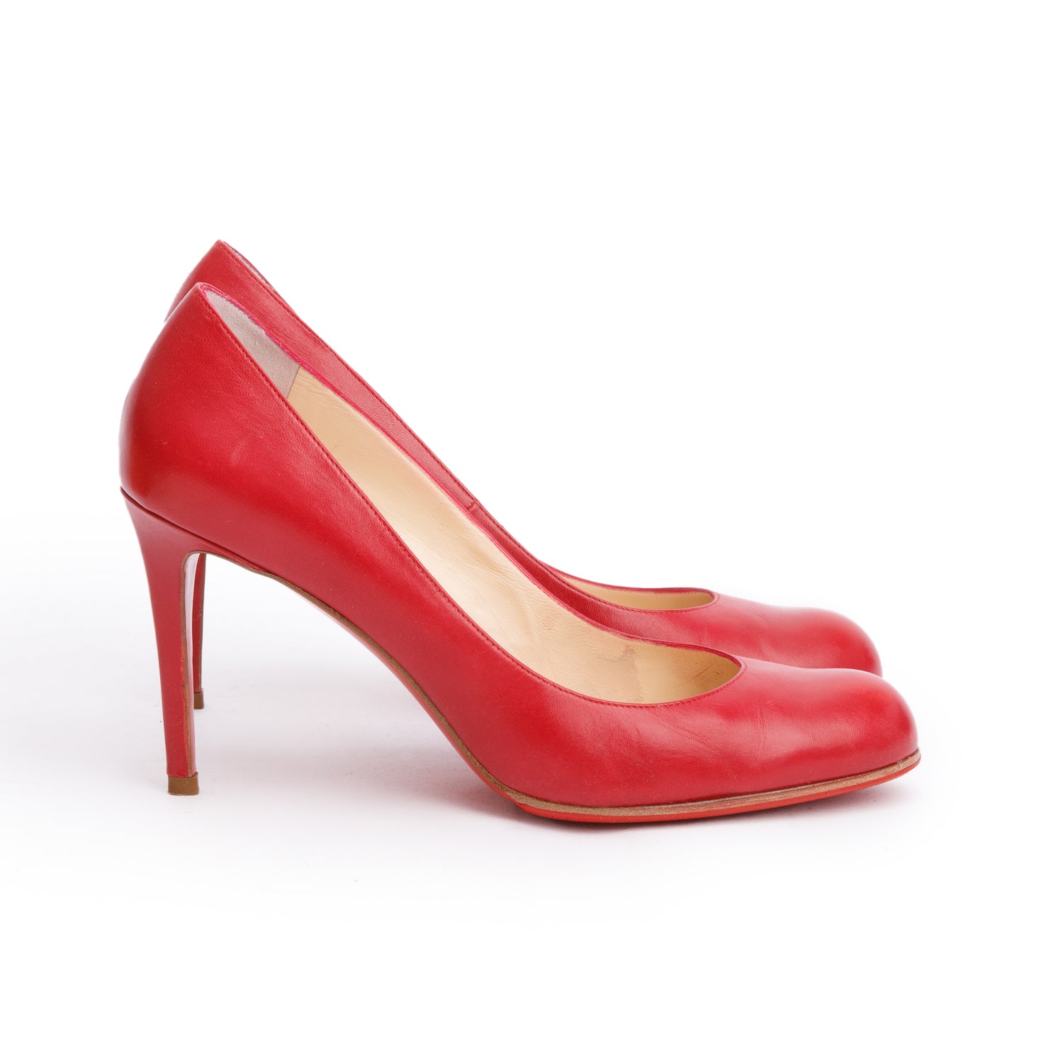 Christian Louboutin Red Leather New Simple Pumps, Size 39.5 w/ Box