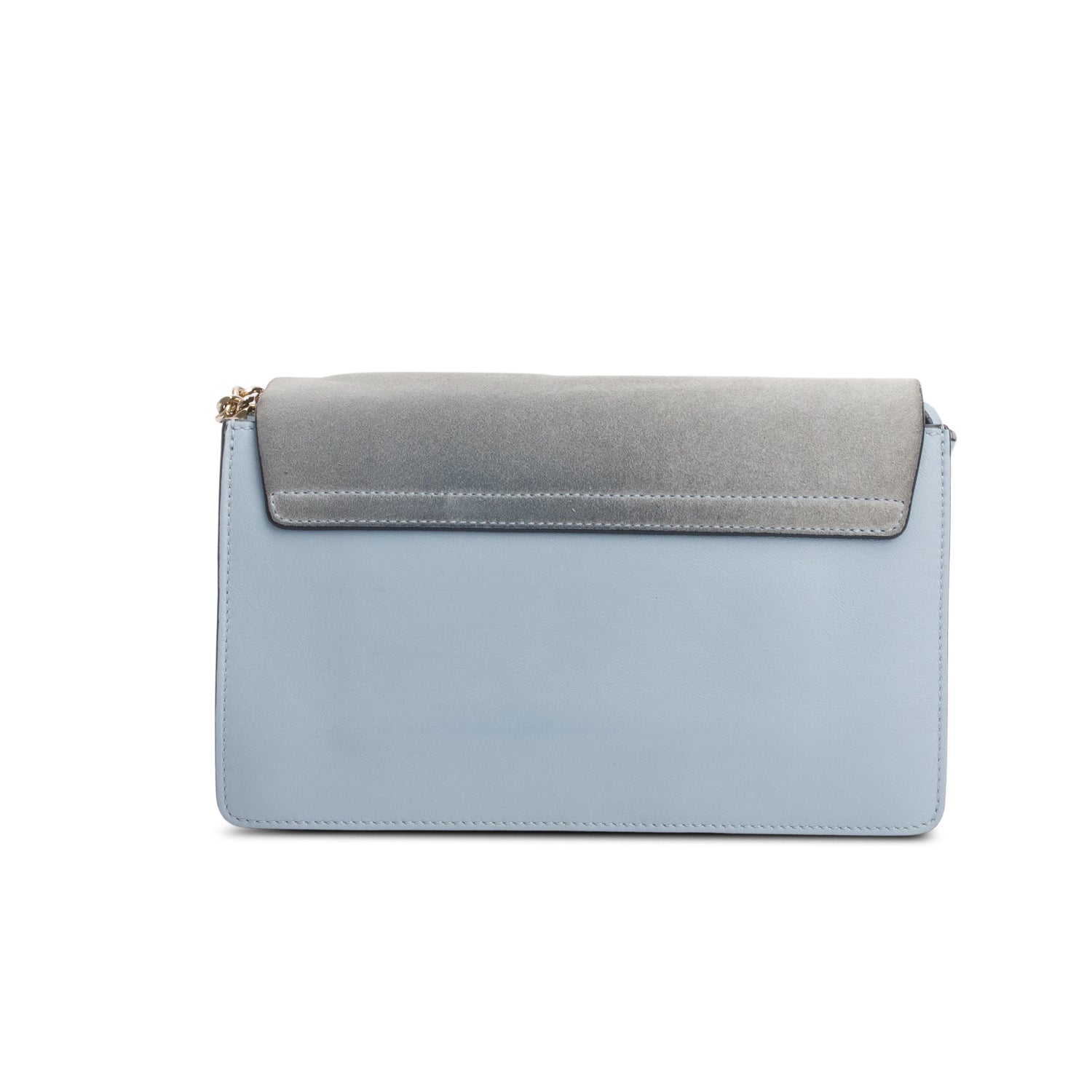 Chloe Blue Suede & Calfskin Leather Small Faye Shoulder Bag