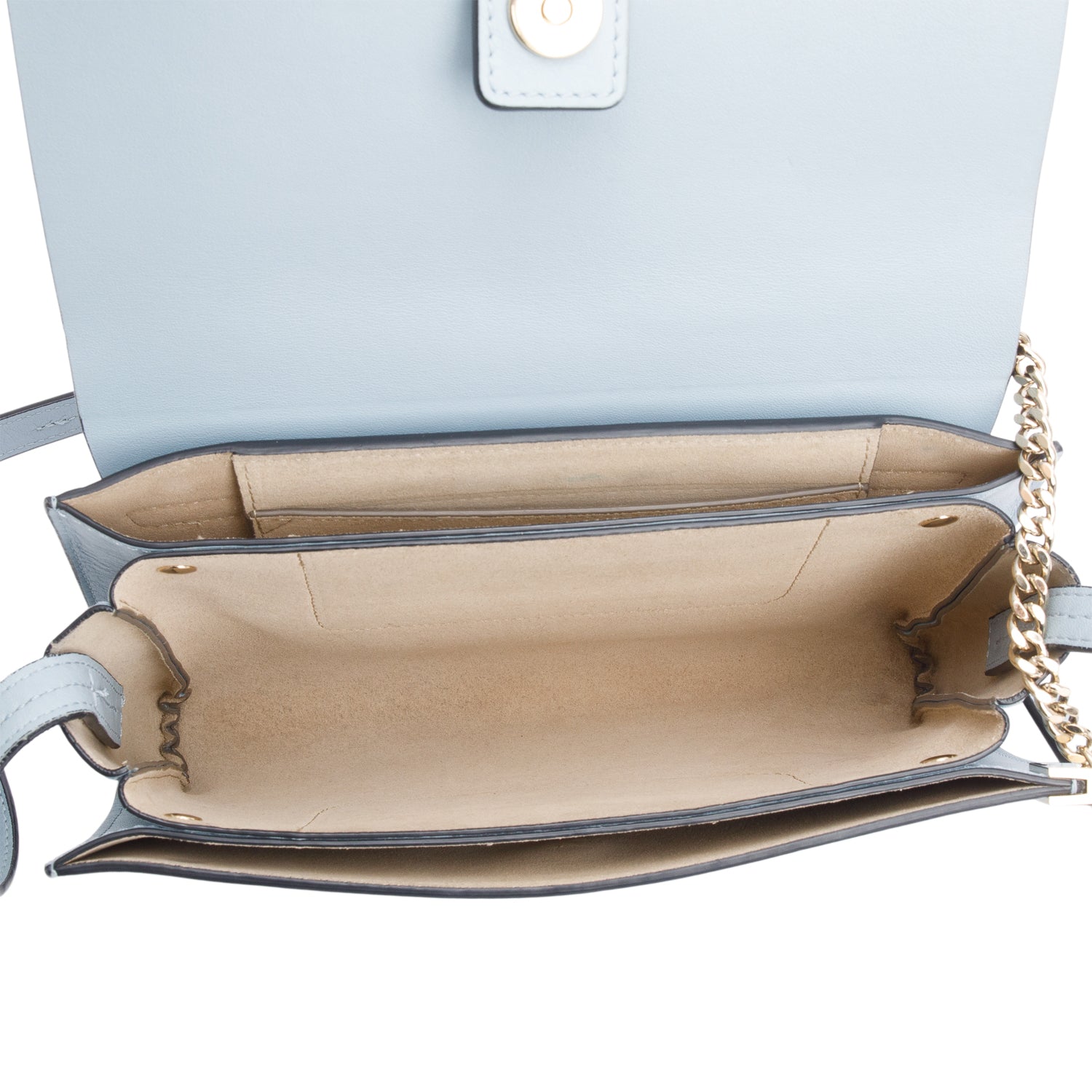Chloe Blue Suede & Calfskin Leather Small Faye Shoulder Bag