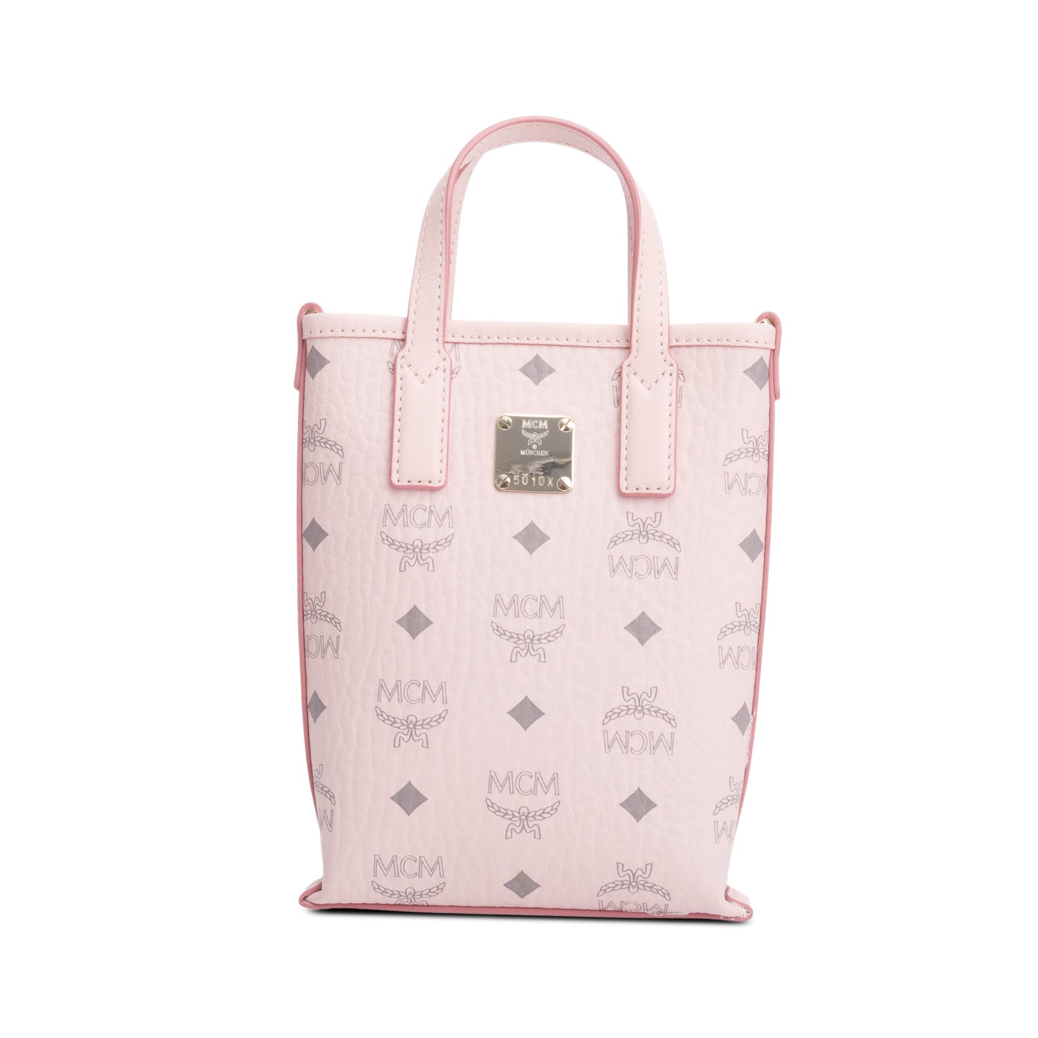 MCM Pink Visetos Canvas Nappa Leather Mini Aren Crossbody Bag w/ Strap