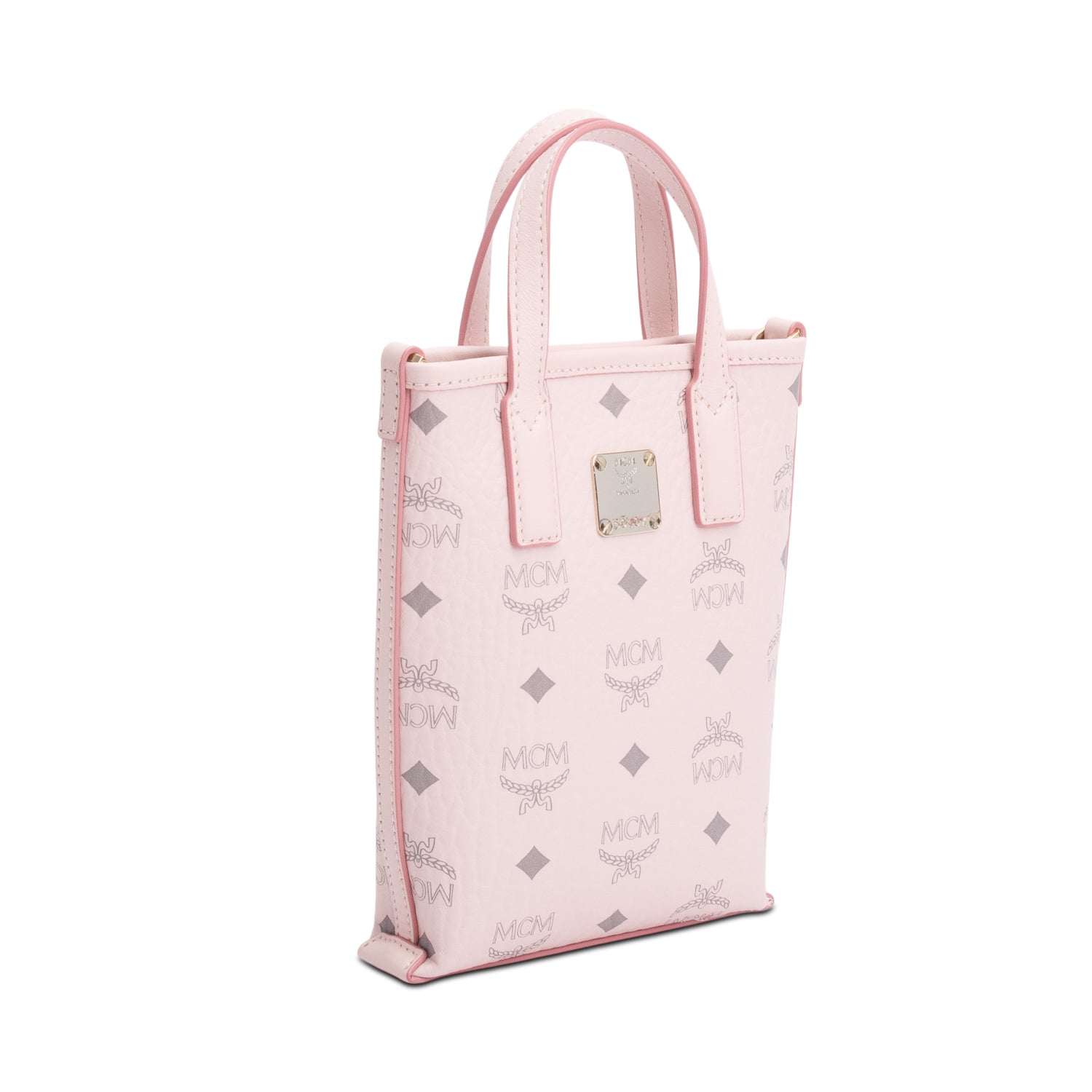 MCM Pink Visetos Canvas Nappa Leather Mini Aren Crossbody Bag w/ Strap