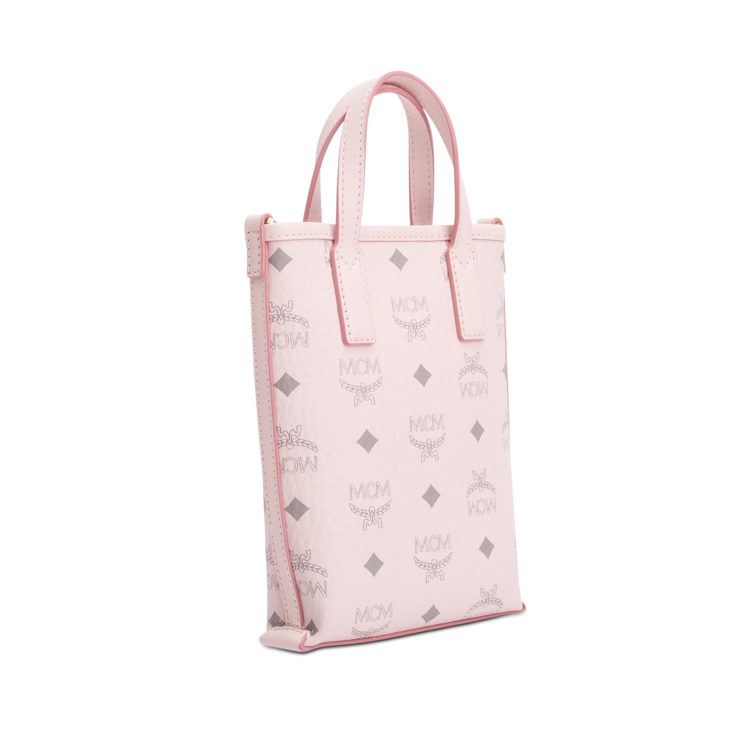 MCM Pink Visetos Canvas Nappa Leather Mini Aren Crossbody Bag w/ Strap