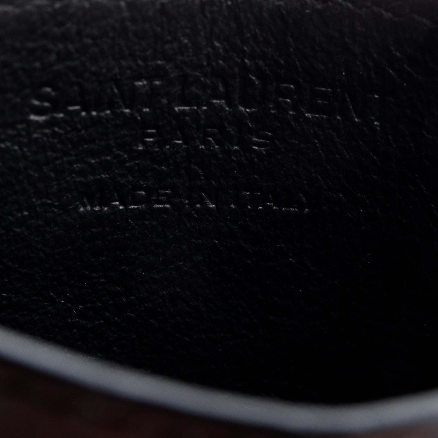 Saint Laurent Black Crocodile Embossed Leather Paris Card Case w/ Box