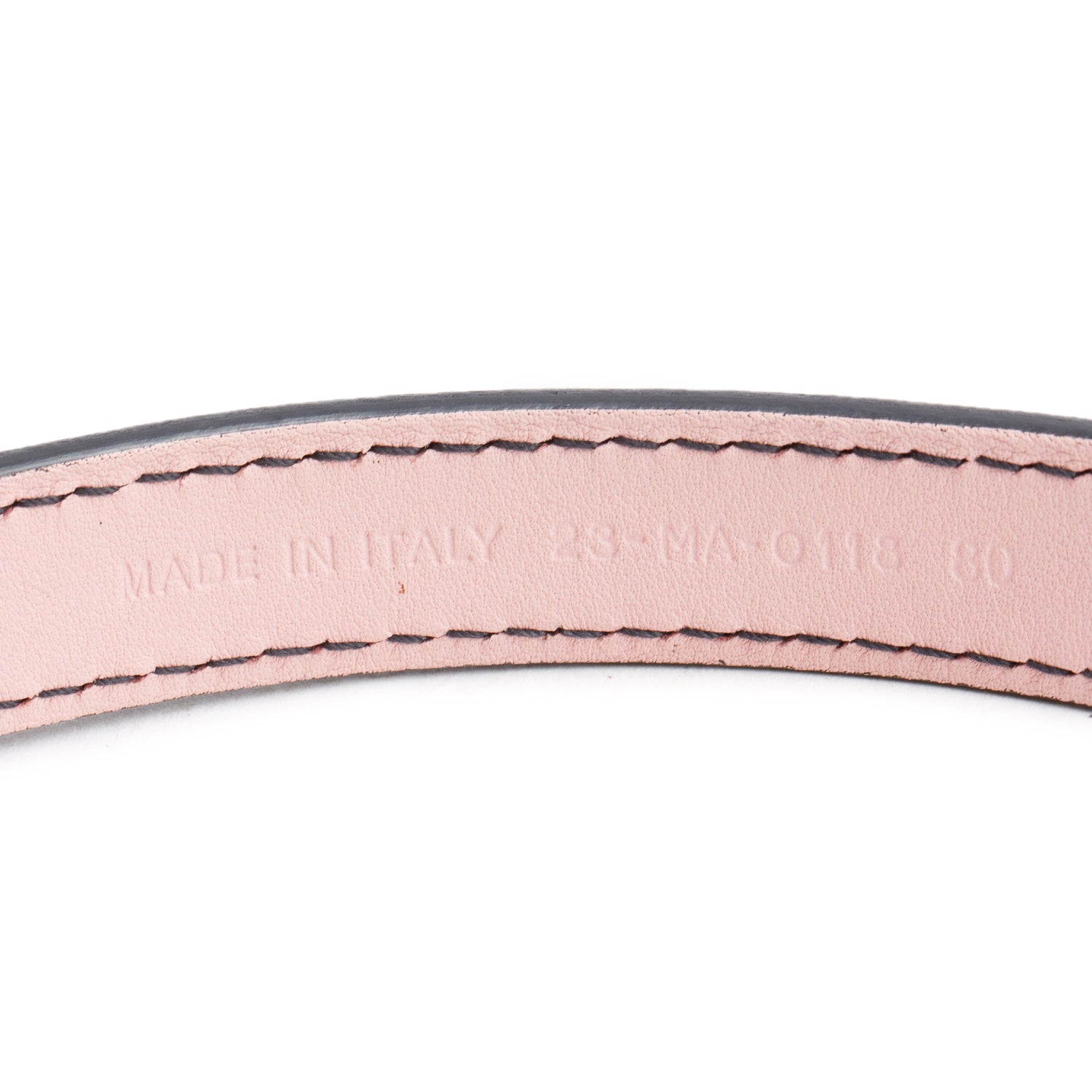 Christian Dior Baby Pink Calfskin D Fence Belt Size 80 w/ Box