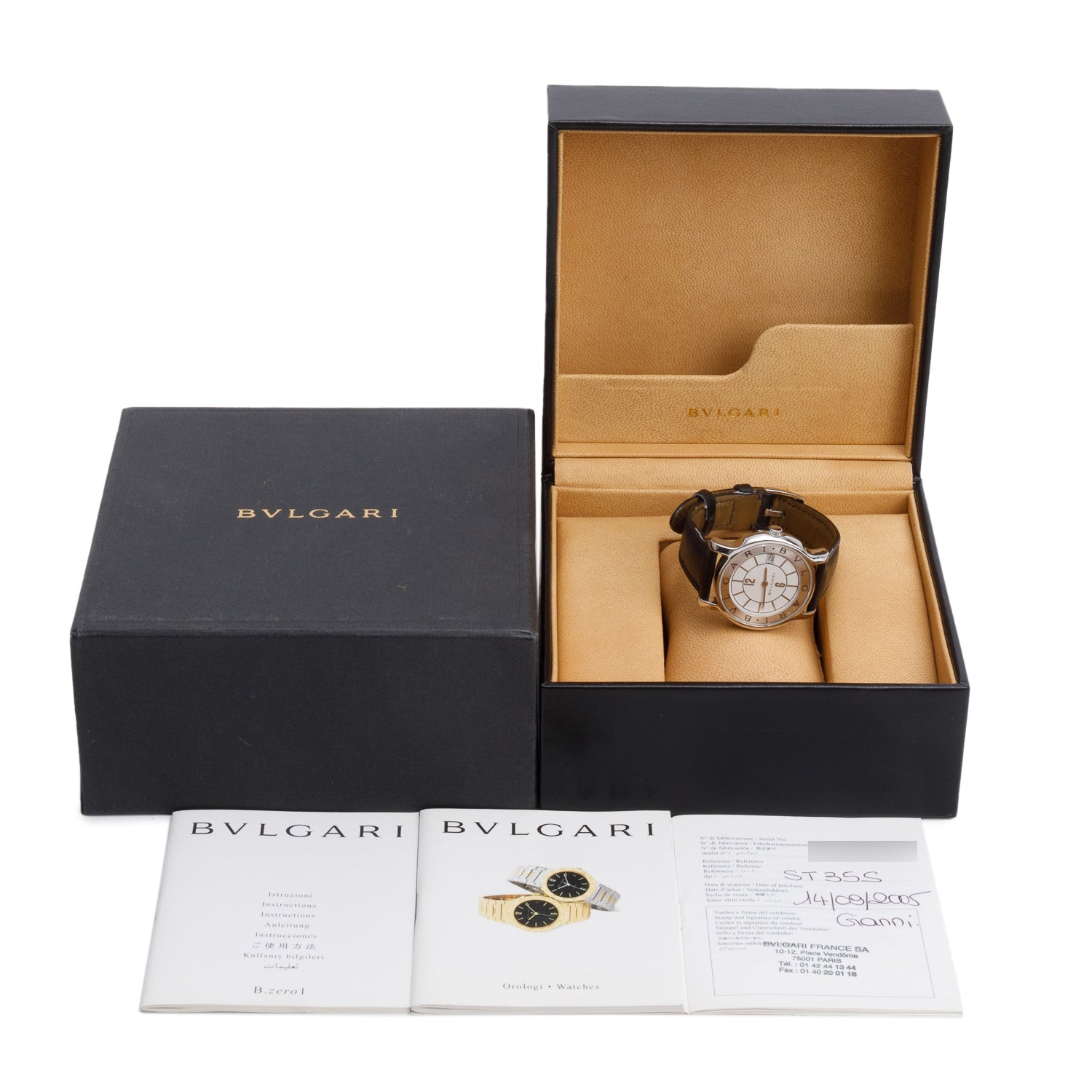 BVLGARI Stainless Steel Solotempo 35 MM Quartz Watch w/ Box & Papers