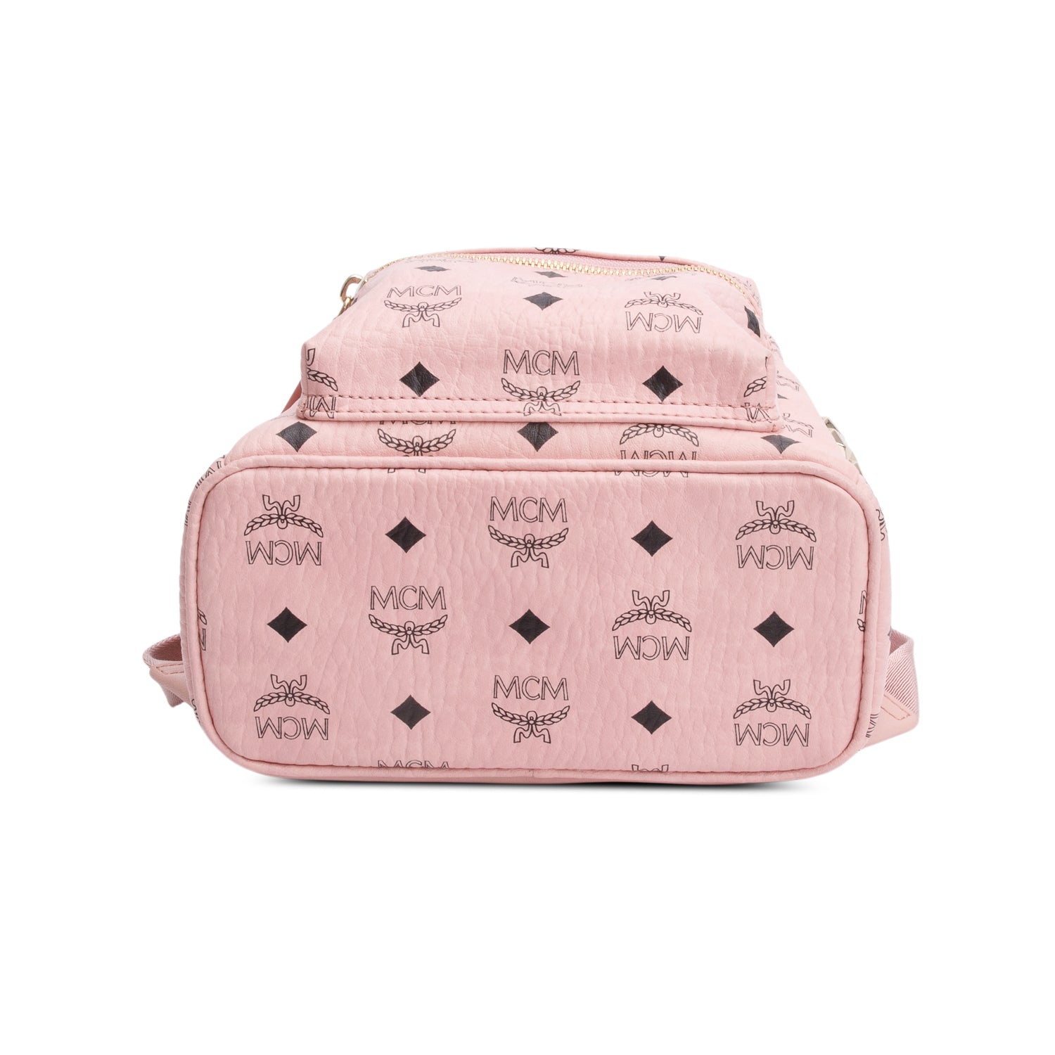 MCM Pink Visetos Side Studs Mini Stark Backpack