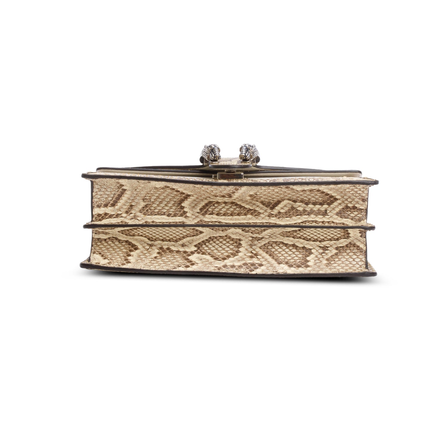 Gucci White Calfskin Leather Python Trim Small Dionysus Shoulder Bag w/ Box