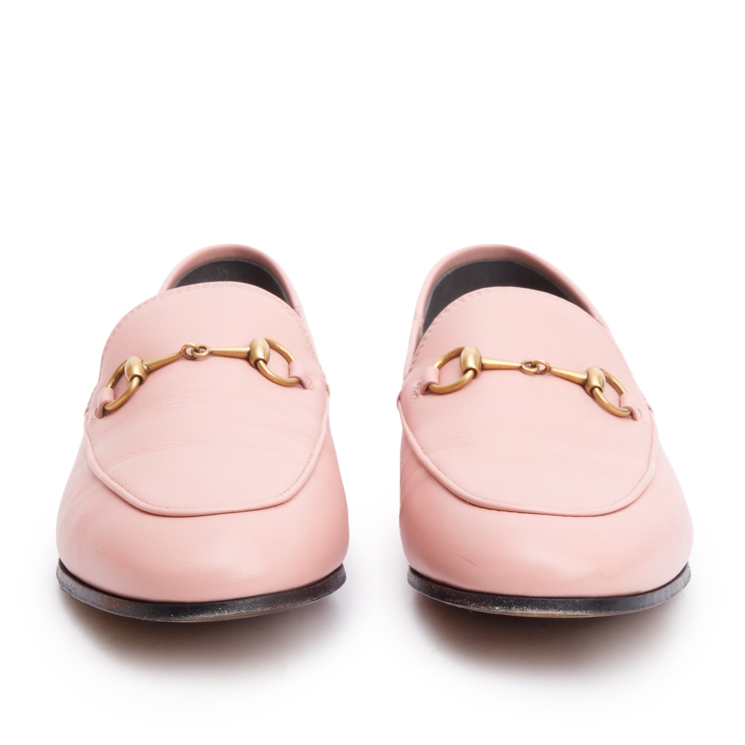 Gucci Pink Calfskin Leather Horsebit Accent Loafers, Size 39 w/ Box