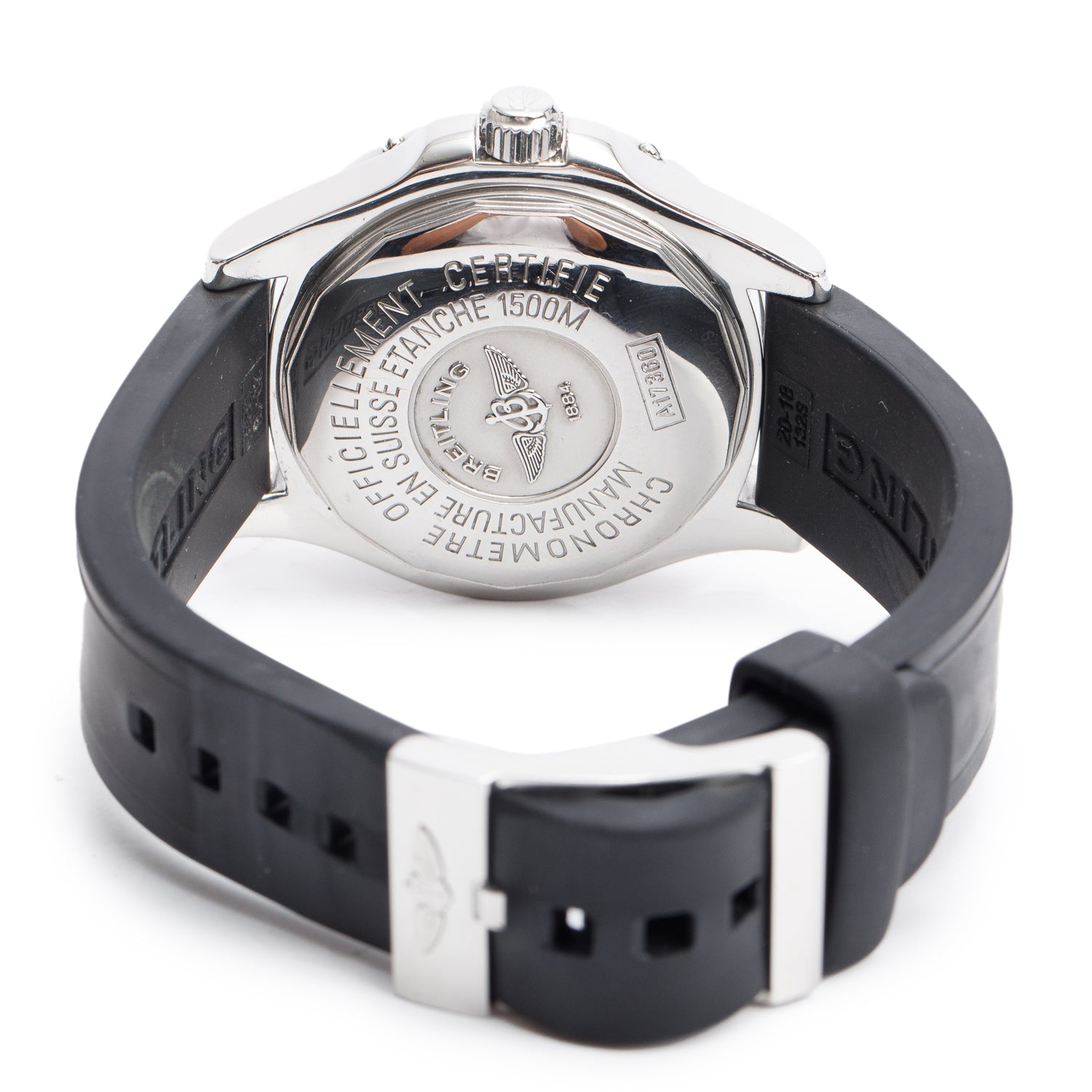 Breitling Stainless Steel Superocean 42 MM Automatic Watch Black Dial A17360