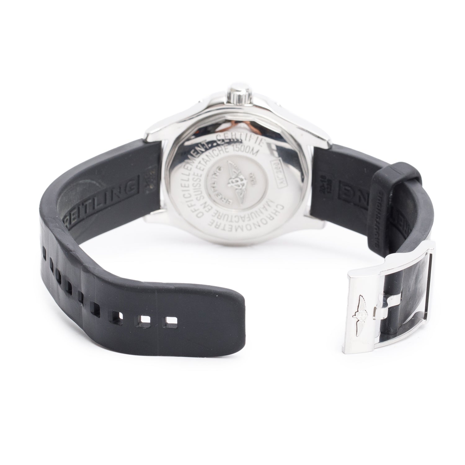 Breitling Stainless Steel Superocean 42 MM Automatic Watch Black Dial A17360