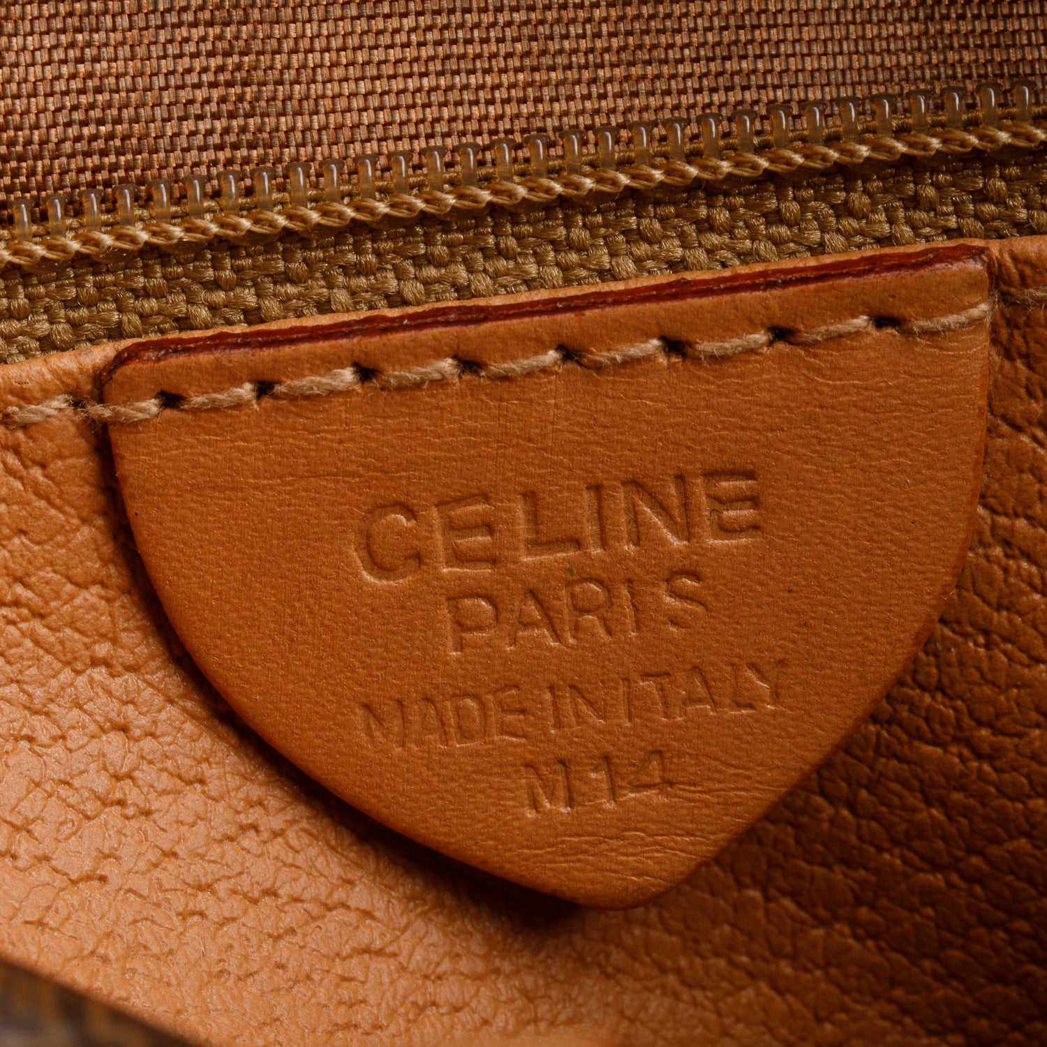 Celine Brown Triomphe Canvas Small Boston Bag w/ Strap