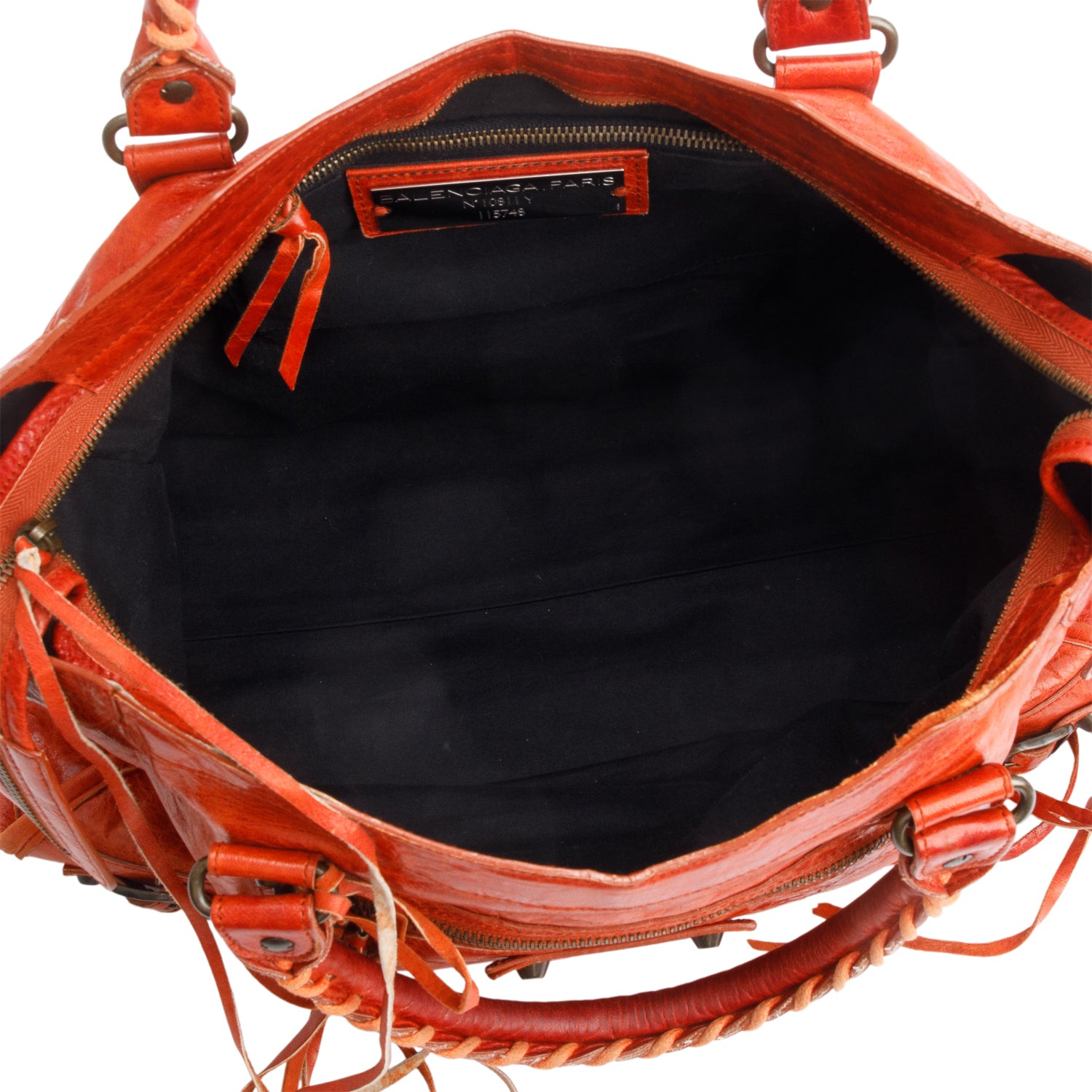 Balenciaga Orange Arena Lambskin Leather Le City Medium Bag