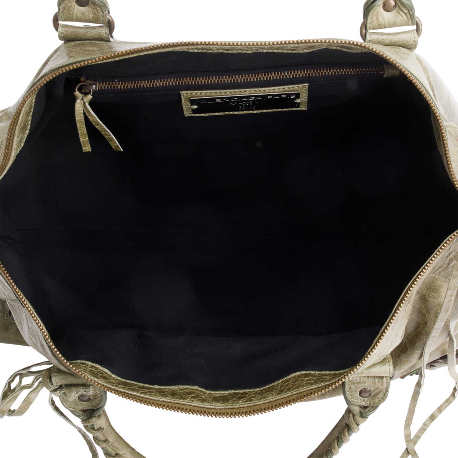 Balenciaga Green Arena Lambskin Leather Large Motorcycle Work Bag