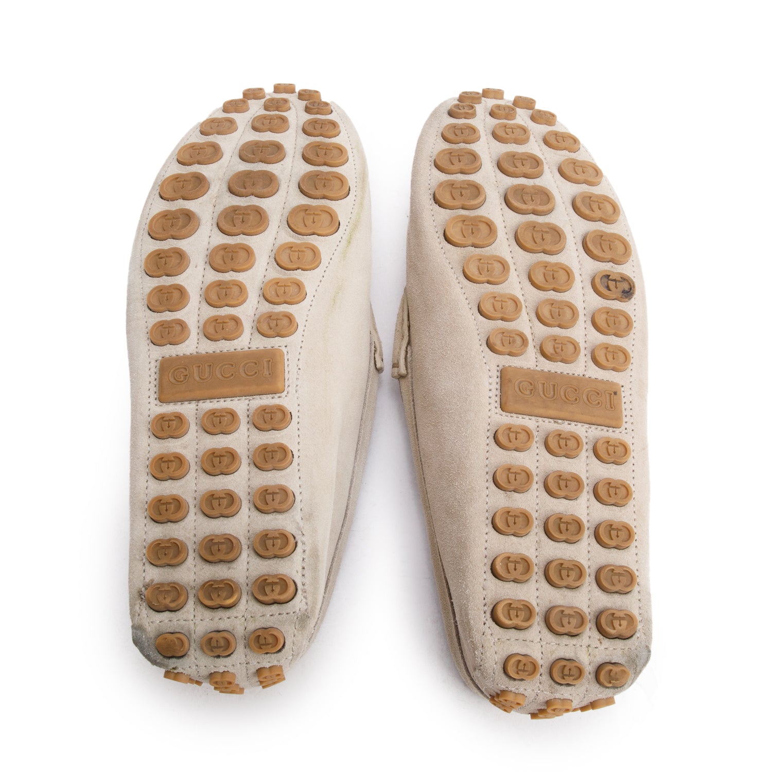 Gucci Grey Suede Horsebit Accent Driver Loafers, Men's Size 9 w/ Box