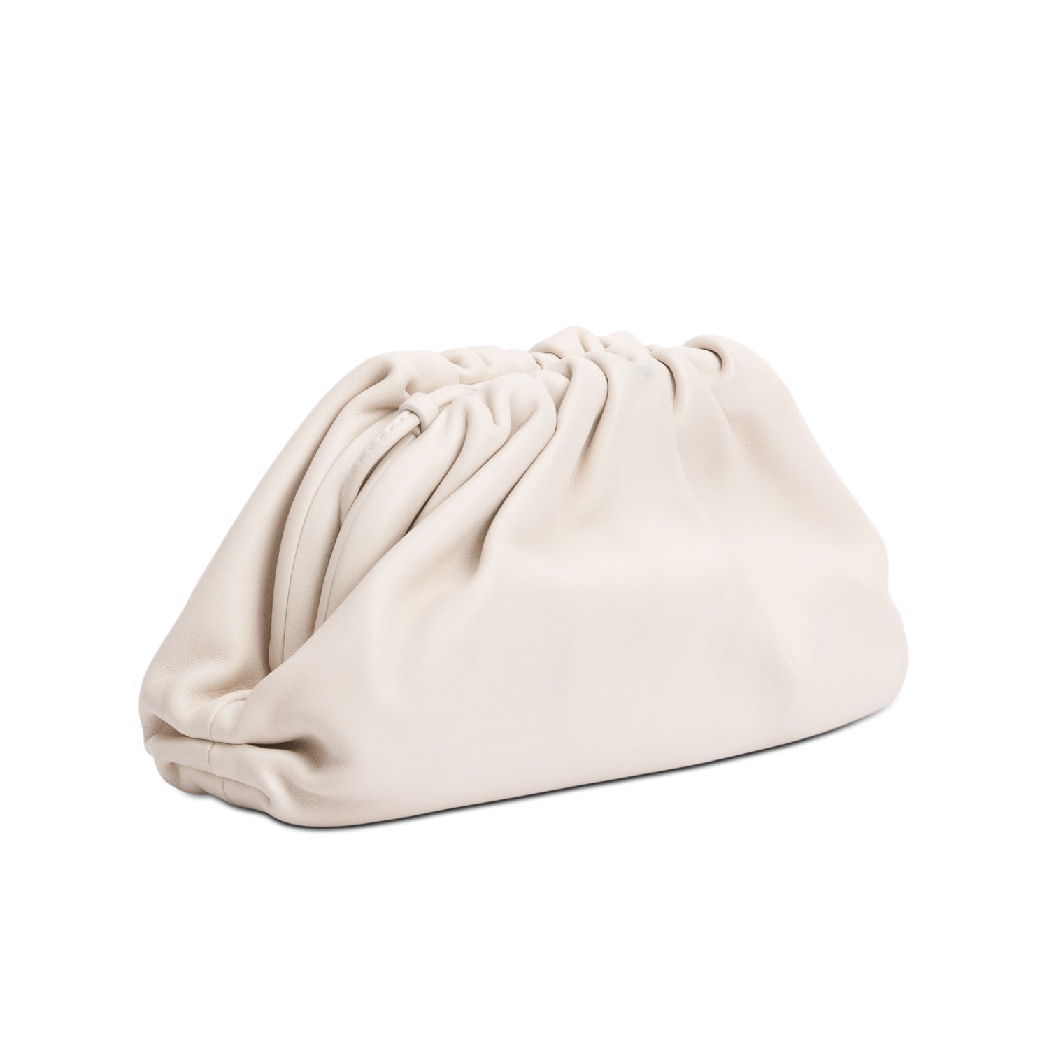 Bottega Veneta White Calfskin Intrecciato Leather The Mini Pouch