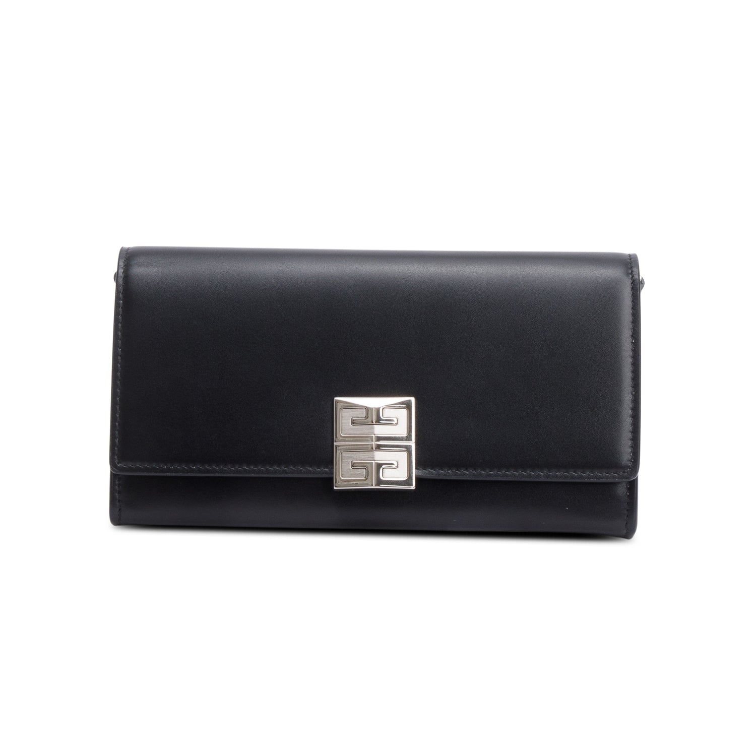 Givenchy 2021 Black Box Leather 4G Wallet On Chain