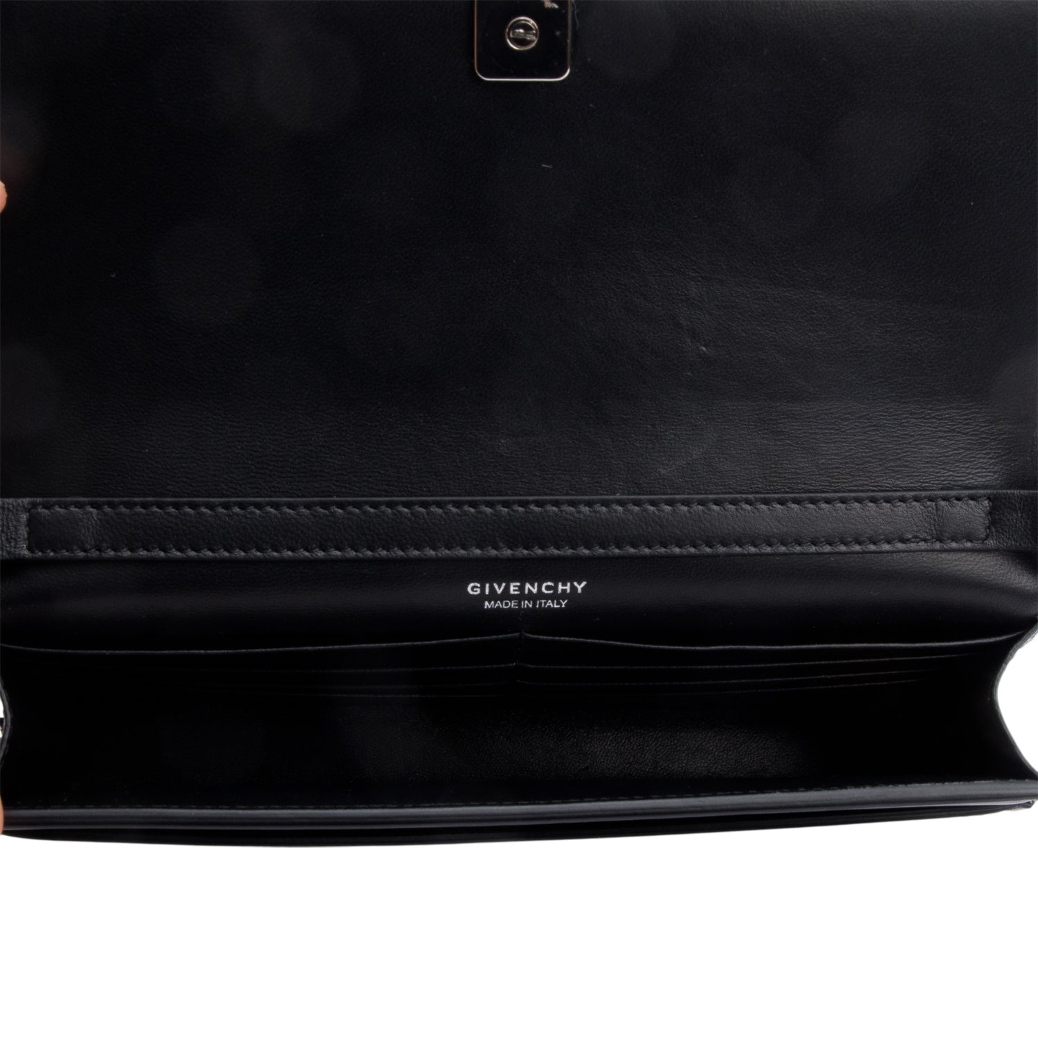 Givenchy 2021 Black Box Leather 4G Wallet On Chain