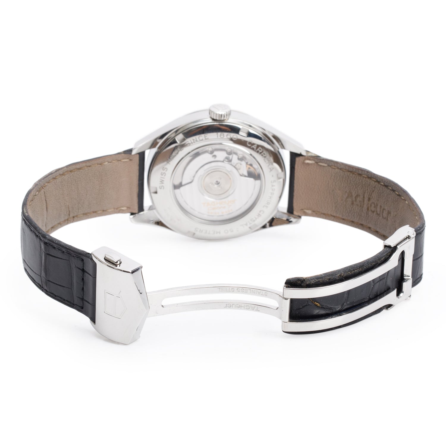 Tag Heuer Stainless Steel Carrera Twin-Time 39 MM Automatic Watch WV2115-0 w/ Box