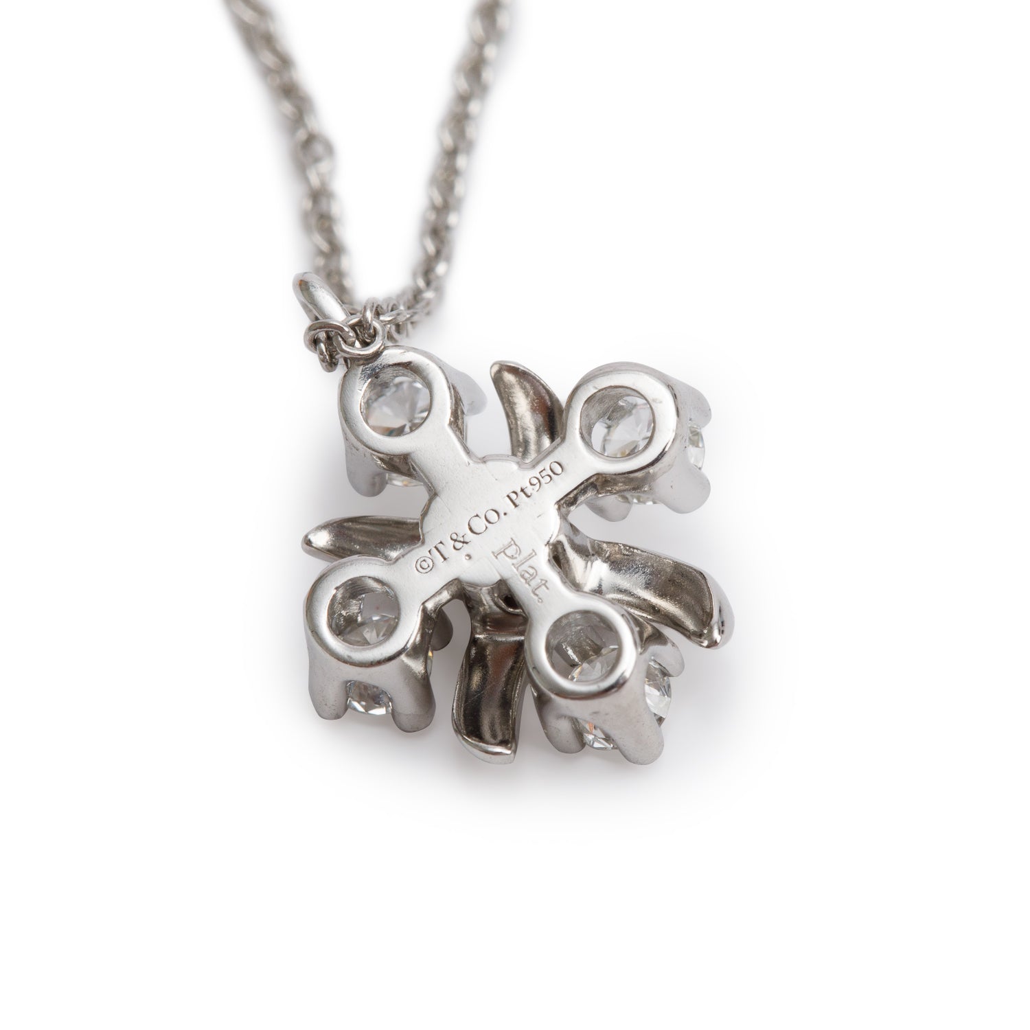 Tiffany & Co. Platinum Diamond Sixteen Stone Pendant Necklace w/ Box