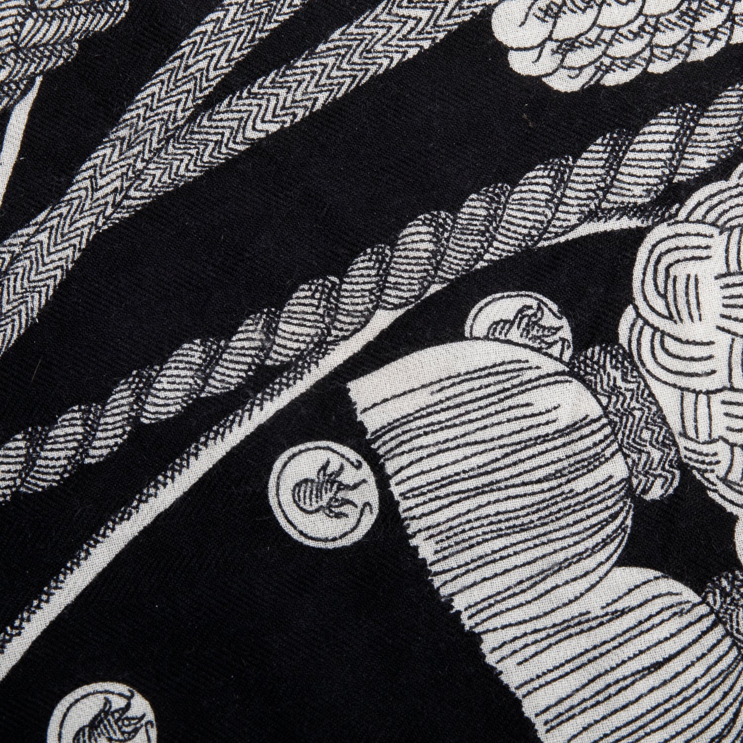 Hermes Black & Multicolor 'Zounes Et Dragons' Cashmere Silk Shawl 140