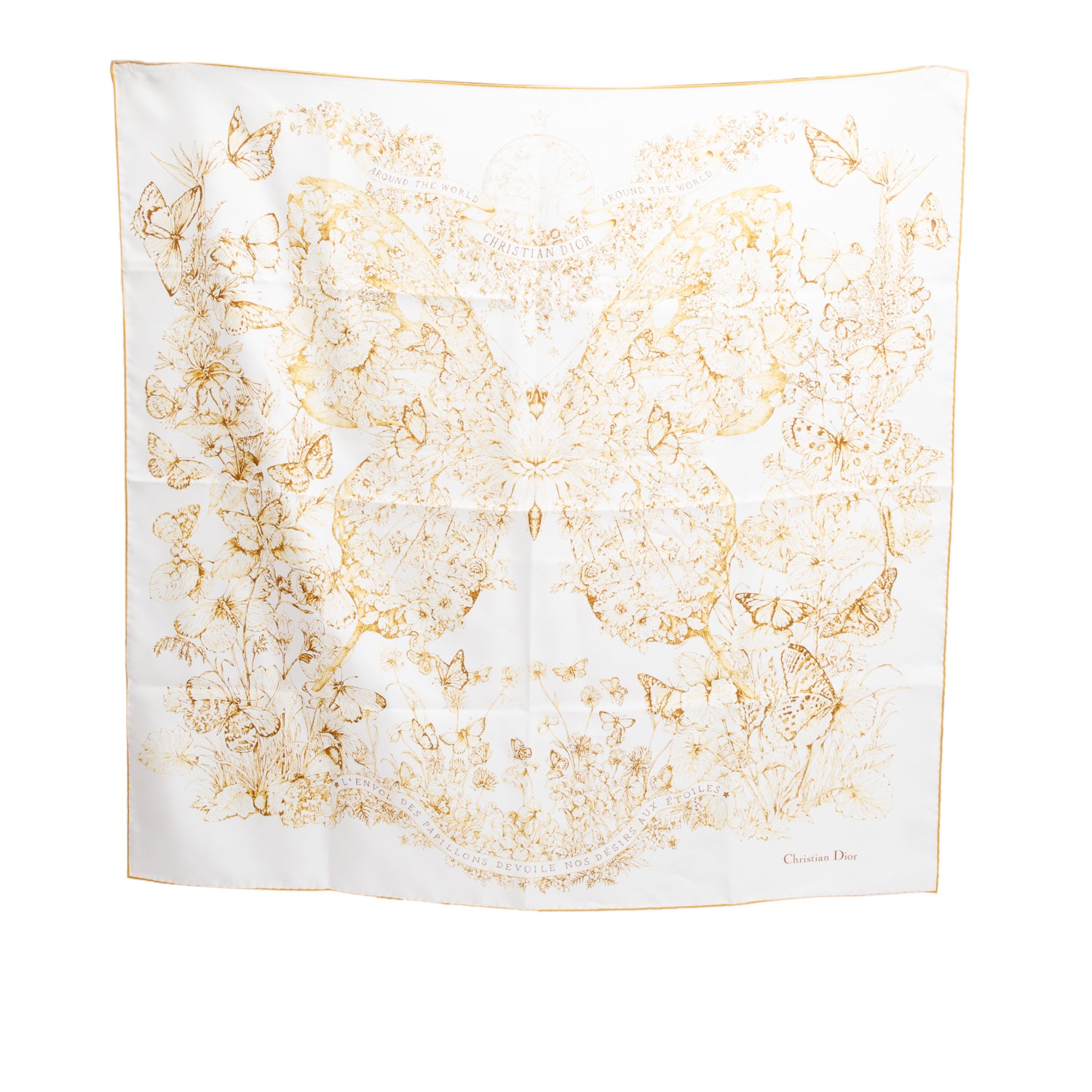 AROUND THE WORLD スカーフ　シルク　クリスチャンディオール AROUND THE WORLD スカーフ シルク クリスチャンディオール