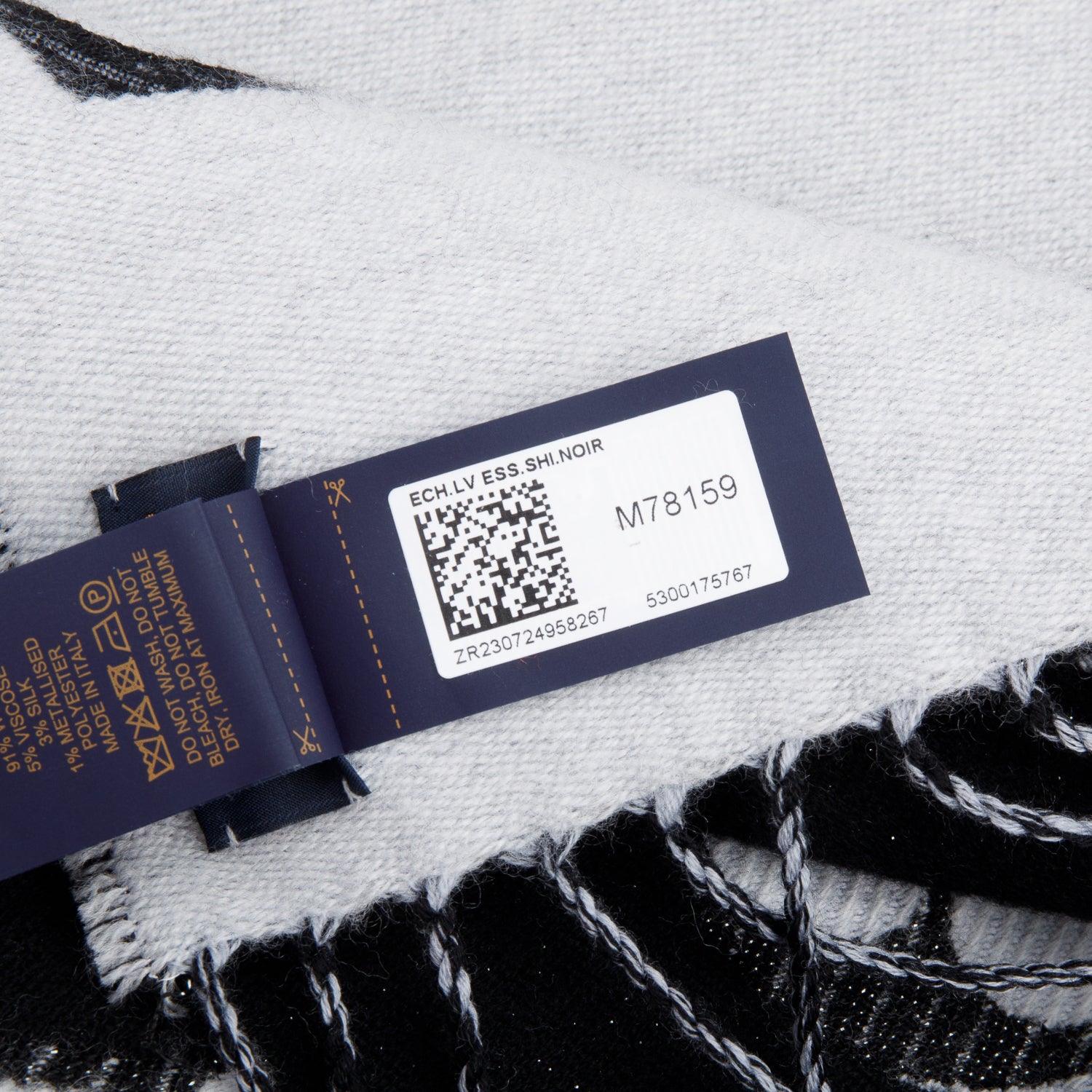 Louis Vuitton Black LV Essential Monogram Wool Shine Scarf