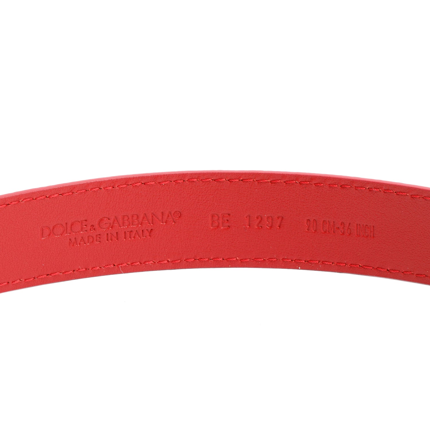 Dolce & Gabbana Red Calf Leather DG Logo 25MM Belt 90 36
