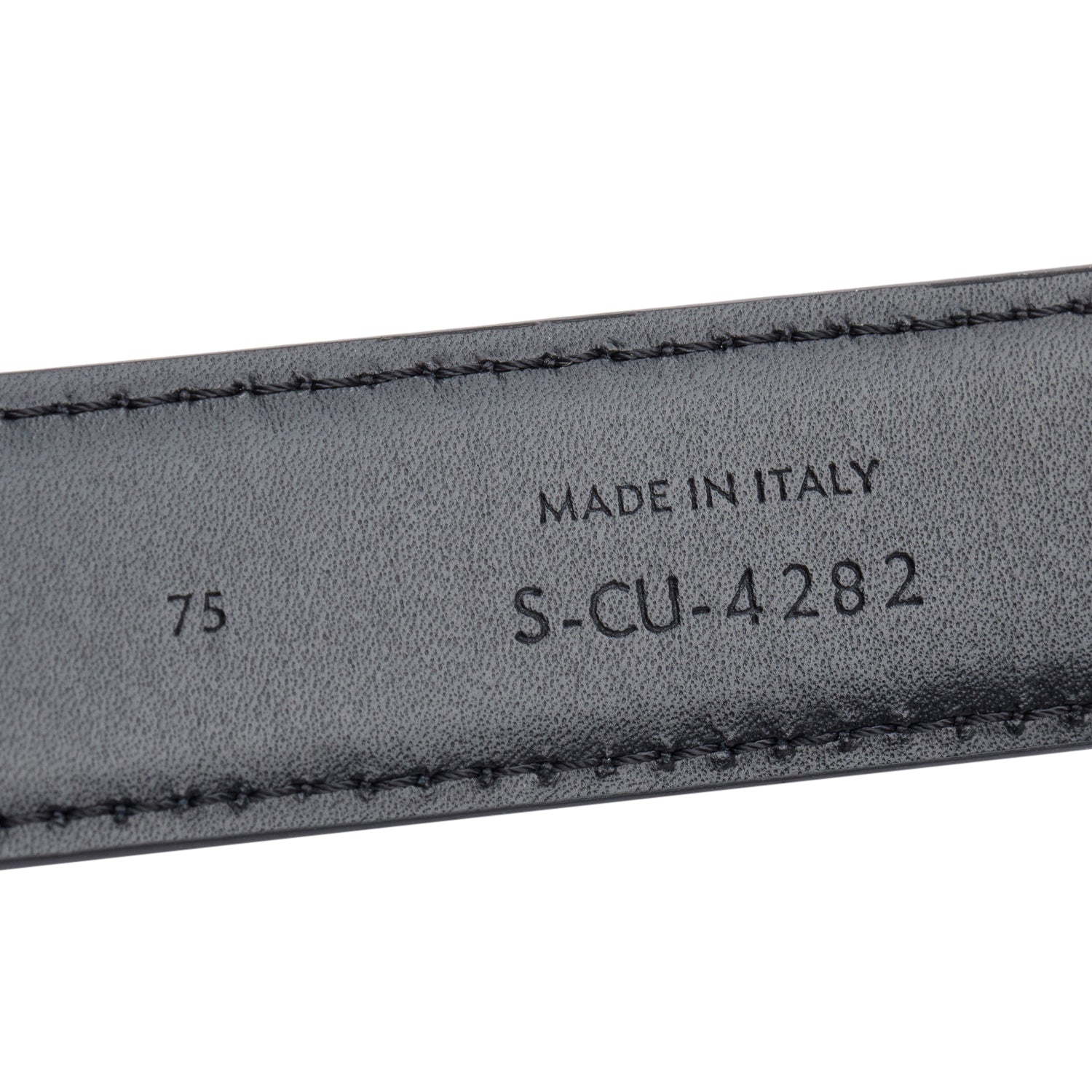 Celine 2022 Black Taurillon Leather Medium Triomphe 25 MM Belt, Size 75 w/ Receipt