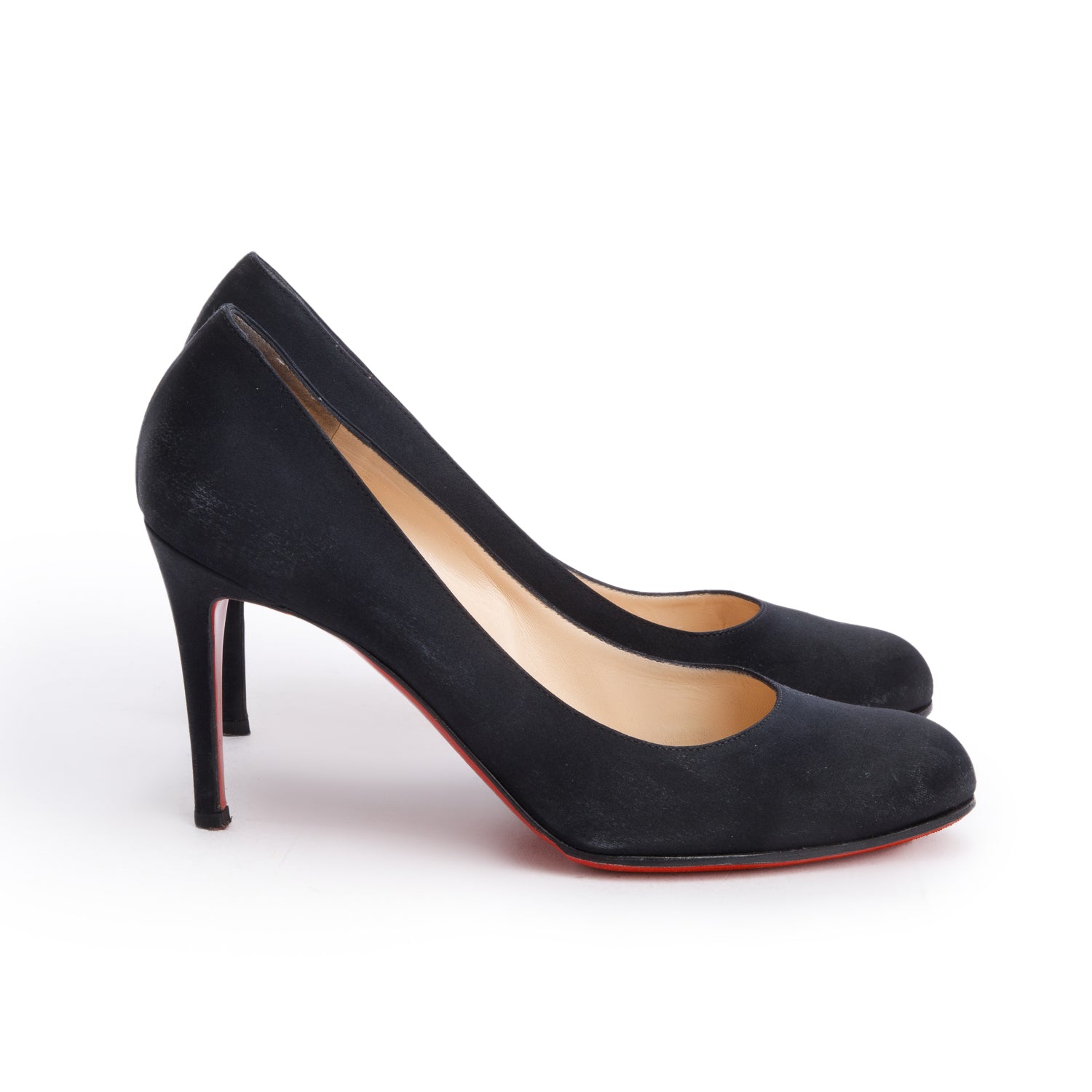 Christian Louboutin Black Satin New Declic 120 Pumps, Size 40
