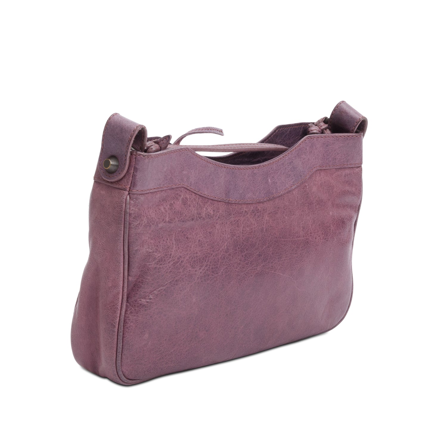 Balenciaga Purple Agneau Leather Classic Motorcycle Hip Crossbody