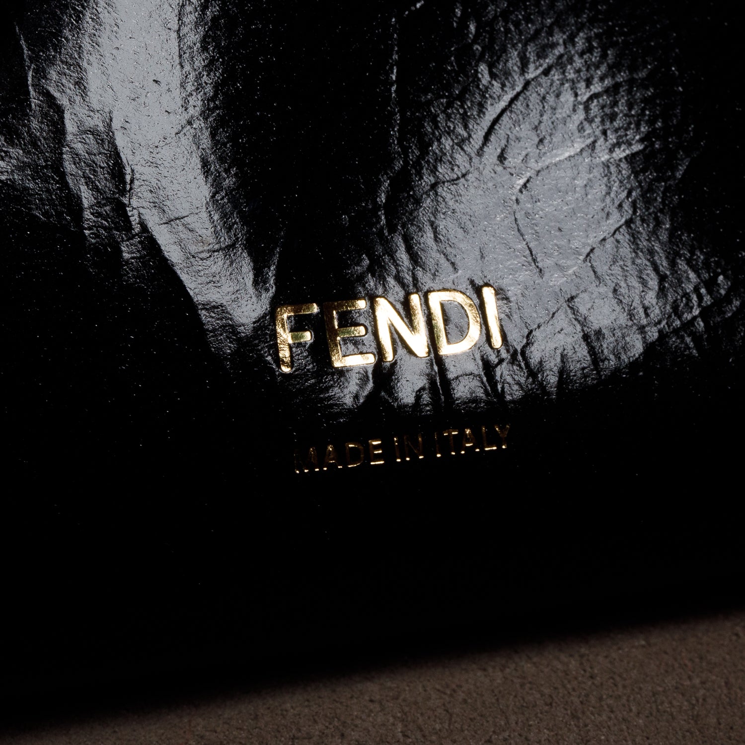 Fendi Black Leather Brown Suede FF Small Flip Bag