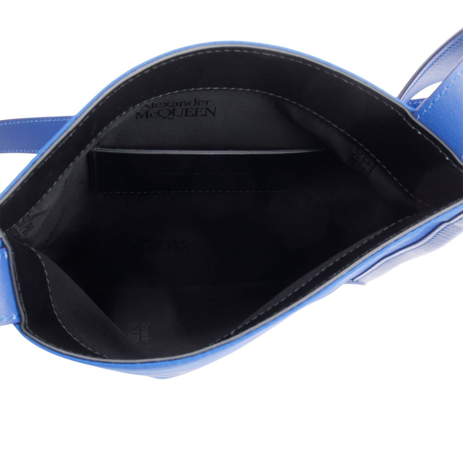 Alexander McQueen Blue Nylon Graffiti Logo Crossbody Bag