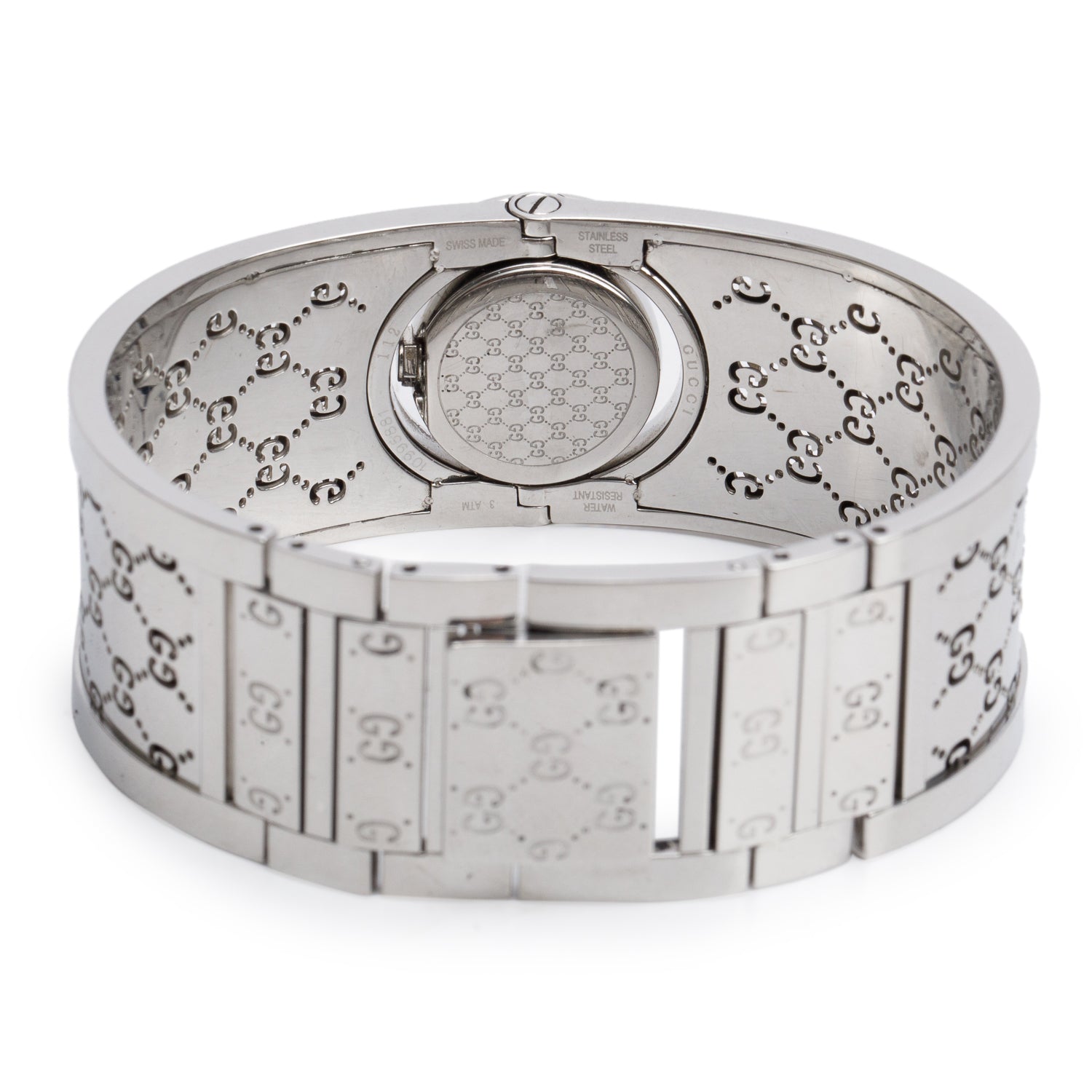 Gucci Stainless Steel Diamond Bezel Twirl 23 MM Quartz Watch Brown Dial w/ Box & Papers