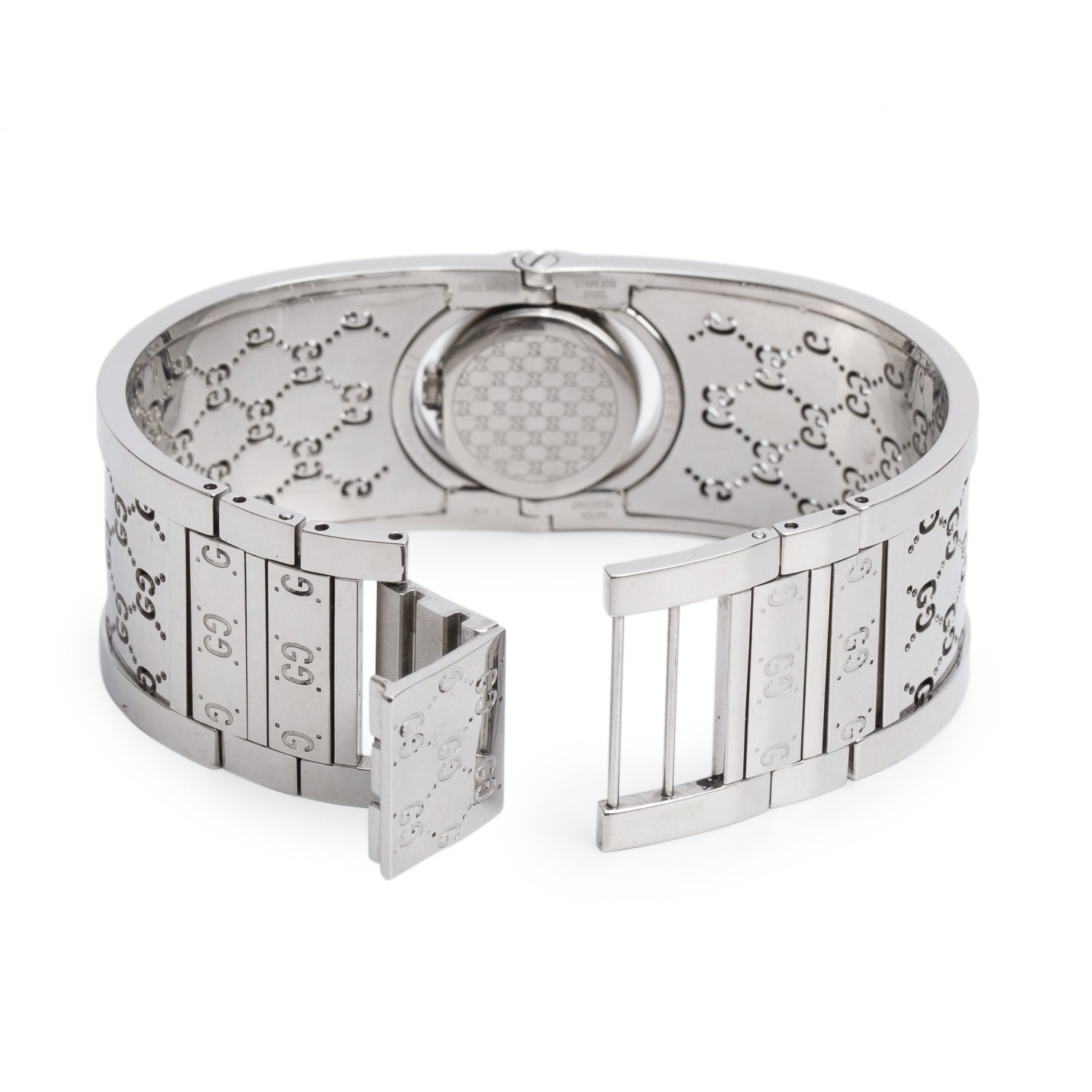 Gucci Stainless Steel Diamond Bezel Twirl 23 MM Quartz Watch Brown Dial w/ Box & Papers