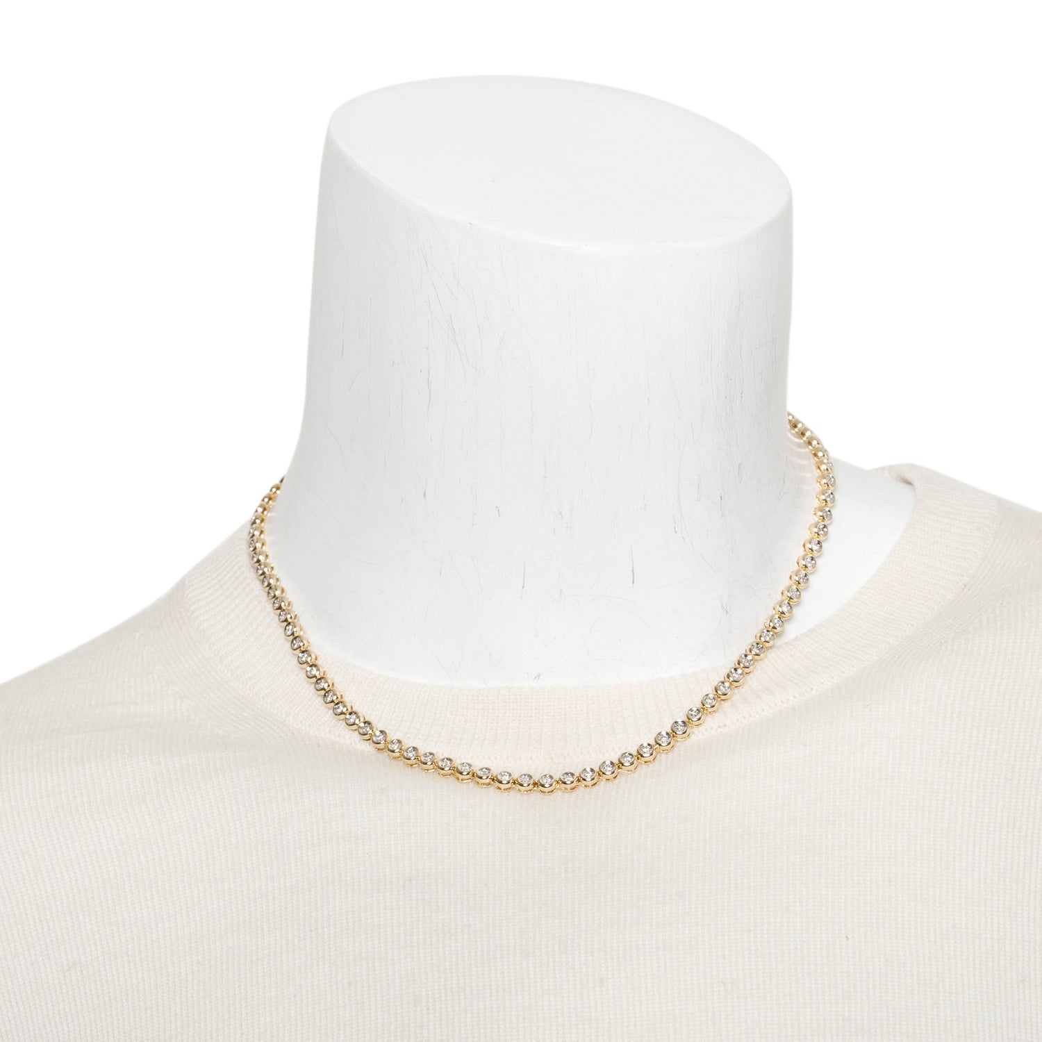 14k Yellow Gold 1.80 tcw. Diamond Tennis Necklace