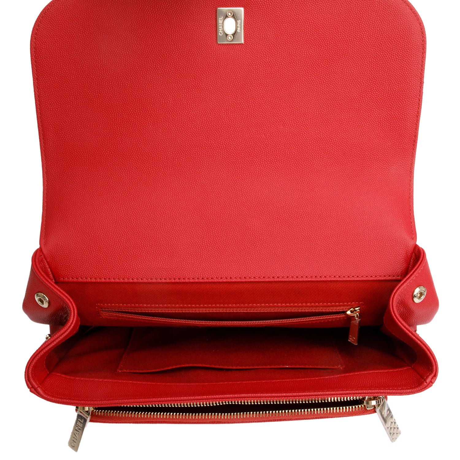 Chanel Red Caviar Leather Large Business Affinity Flap Bag w/ Box & Authenticity Card