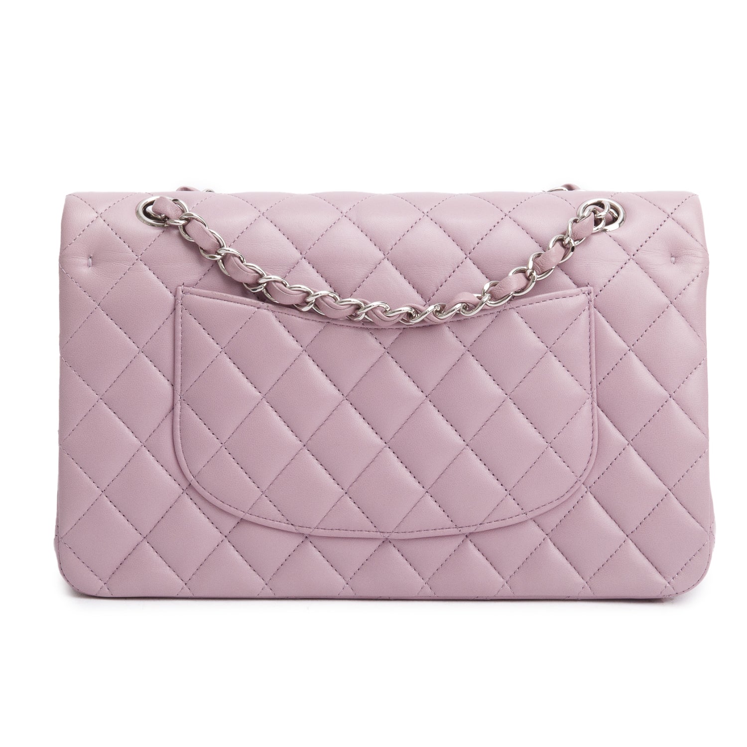 Chanel Purple Quilted Lambskin Leather Classic Medium Double Flap Bag w/ Box & Authenticity Card