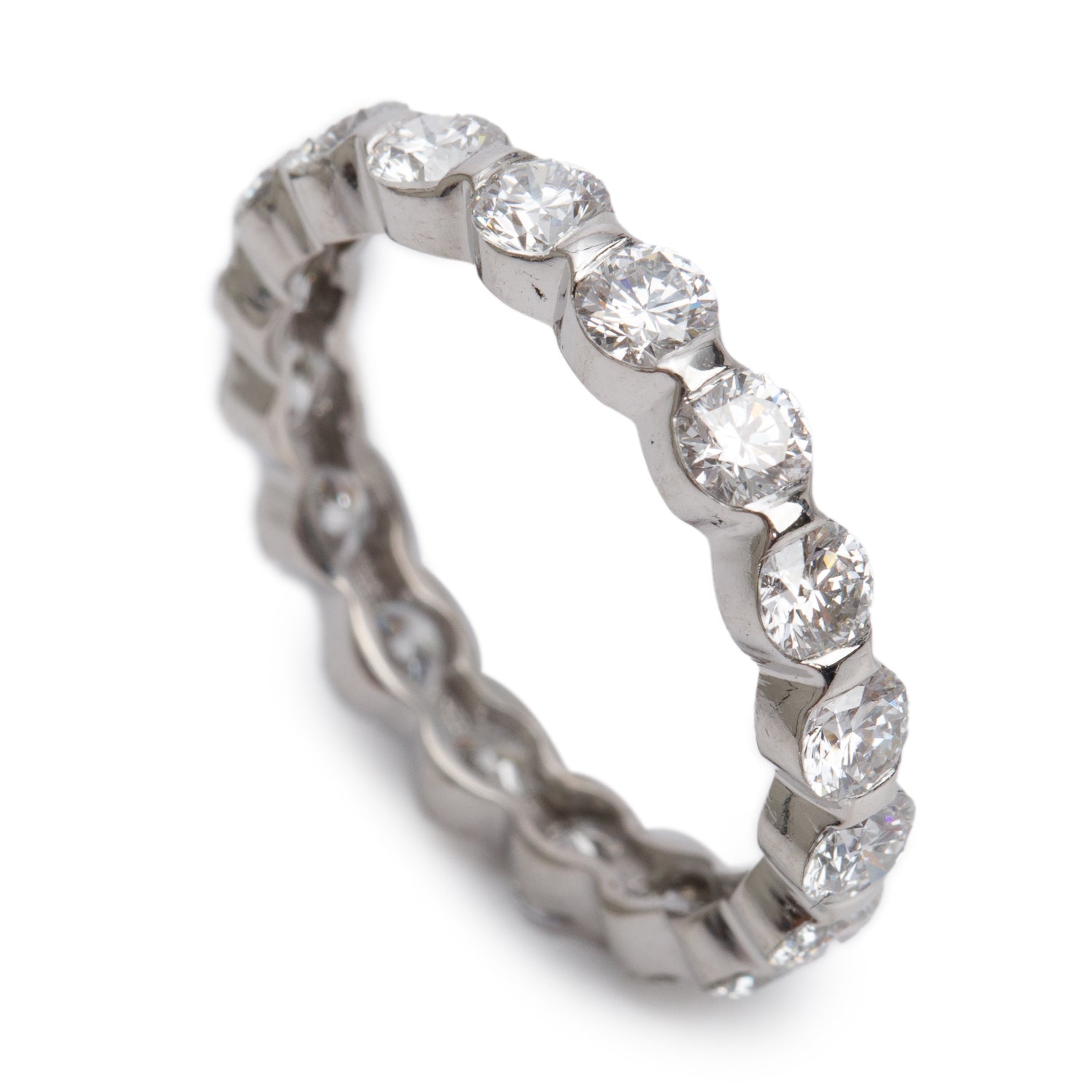 14k White Gold 2.25 tcw. Diamond Eternity Band Ring, Size 7