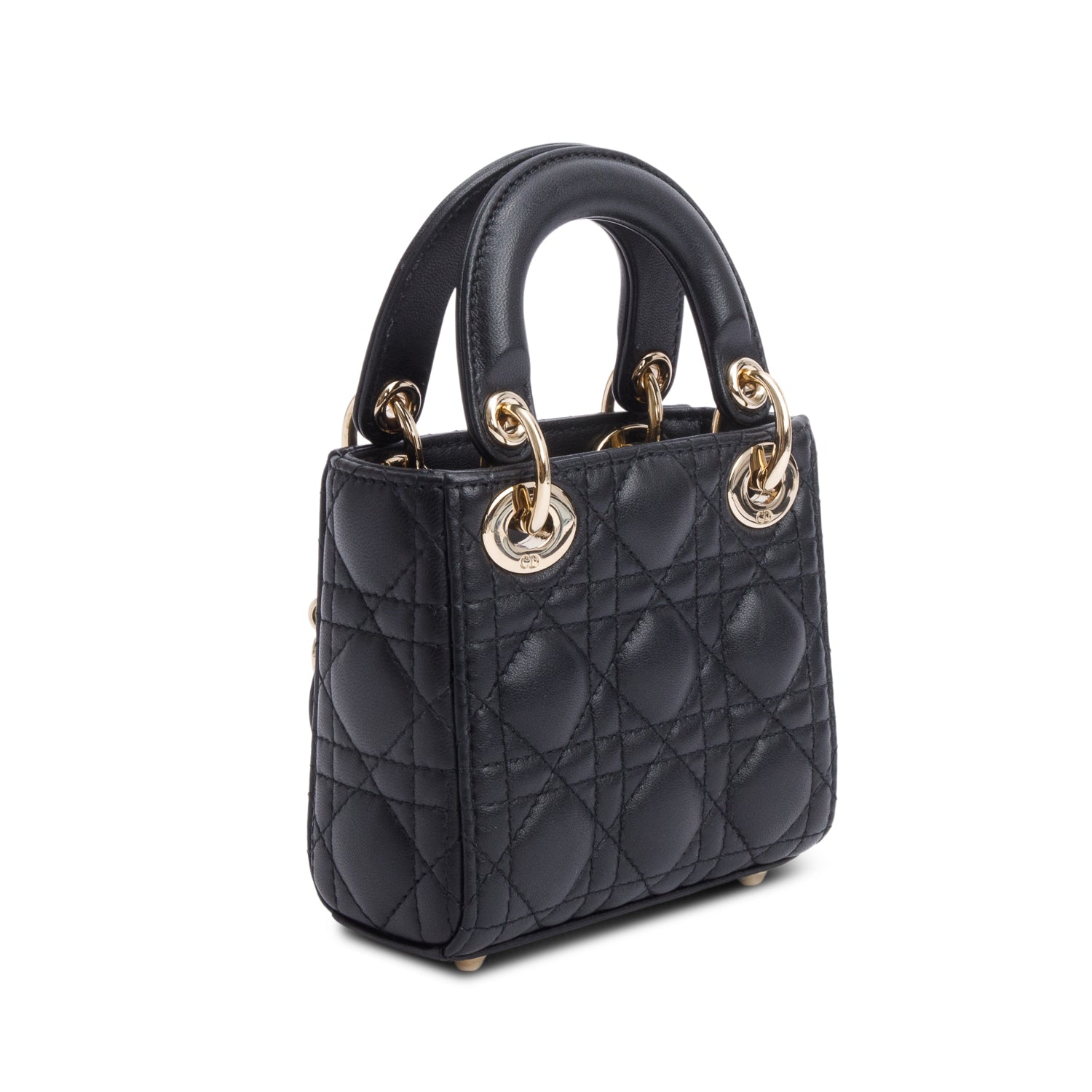 Christian Dior 2022 Black Leather Micro Lady Dior Bag w/ Box & Receipt