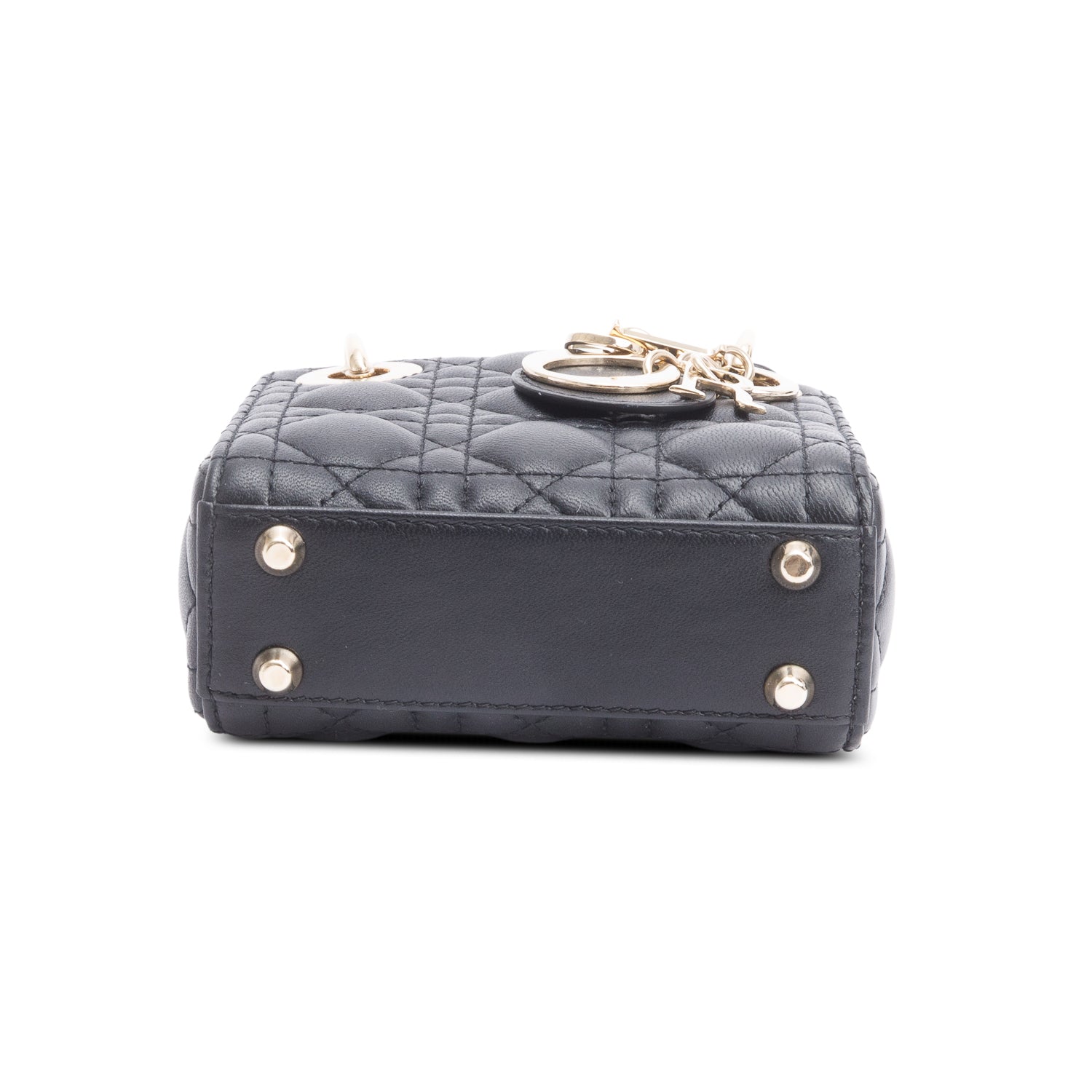 Christian Dior 2022 Black Leather Micro Lady Dior Bag w/ Box & Receipt