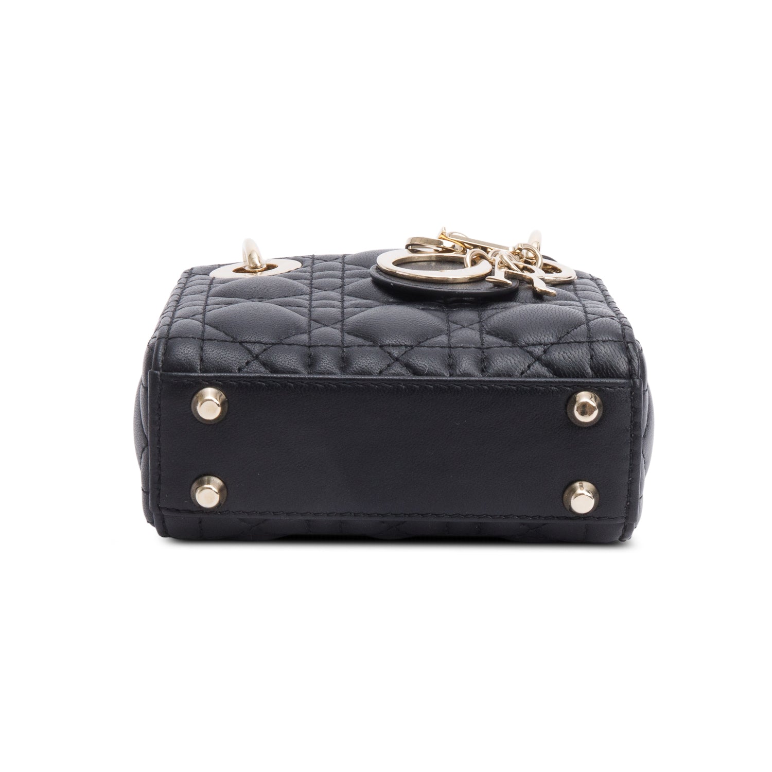 Christian Dior 2022 Black Leather Micro Lady Dior Bag w/ Box & Receipt