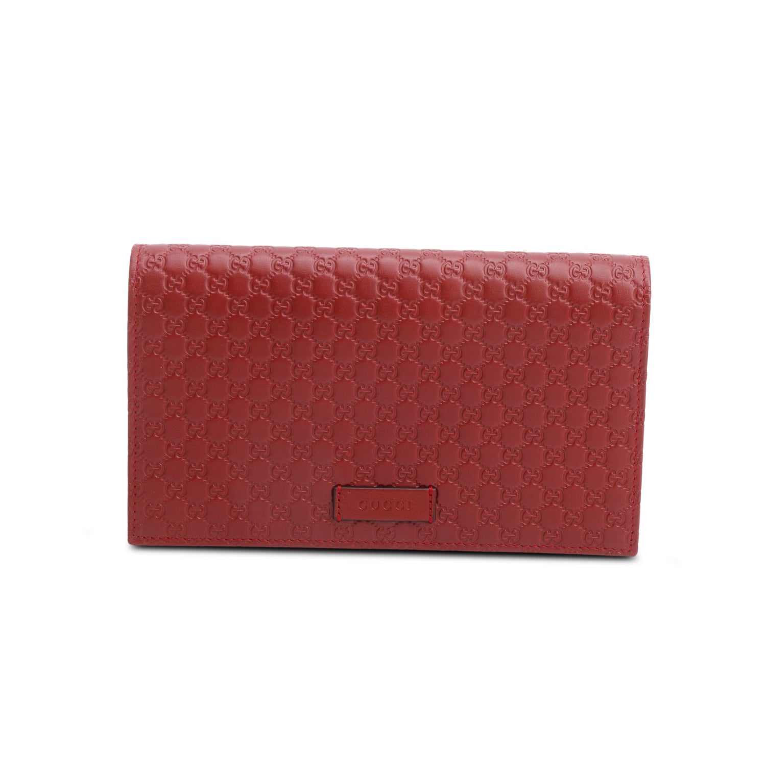 Gucci Red Microguccissima Leather Wallet on Strap w/ Box