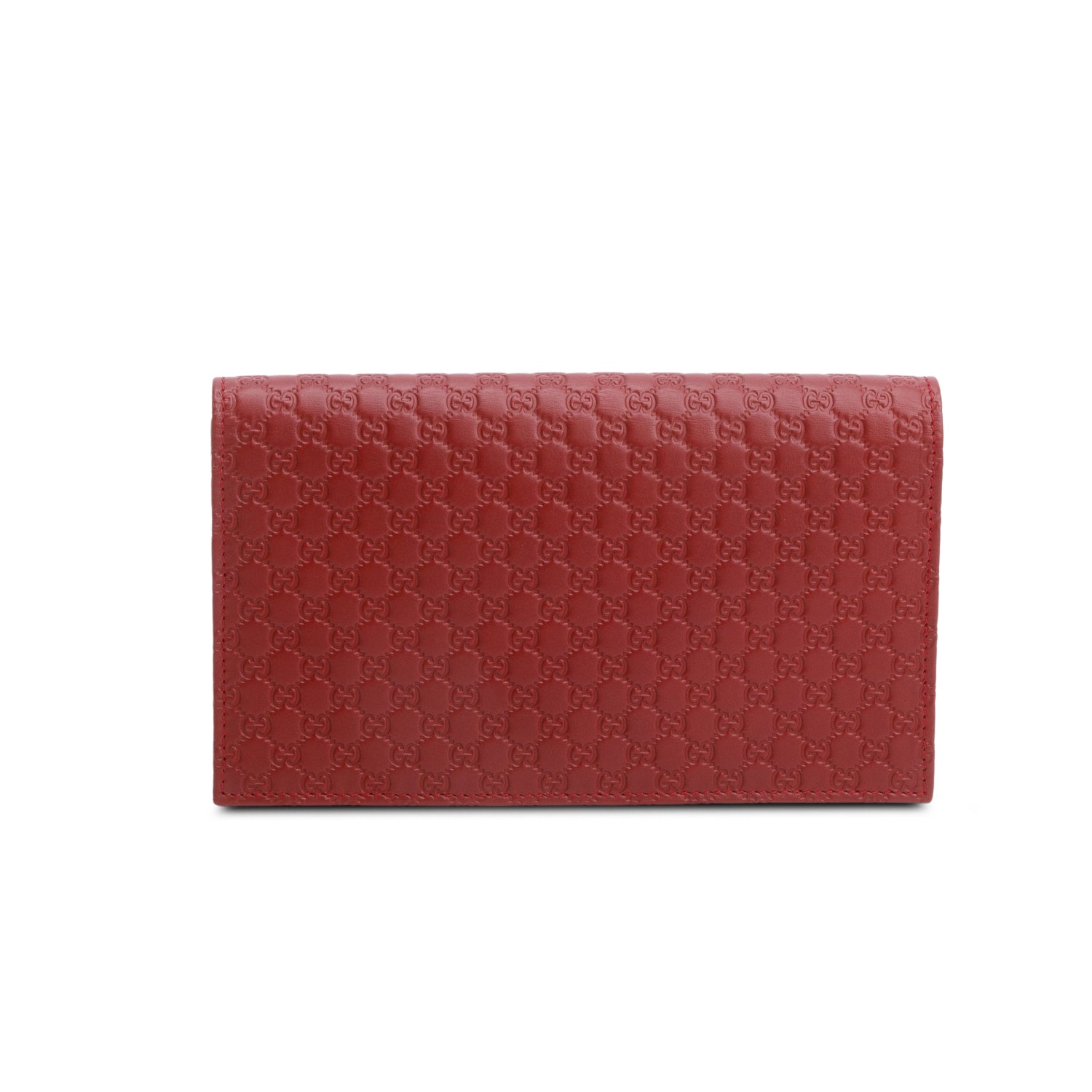 Gucci Red Microguccissima Leather Wallet on Strap w/ Box
