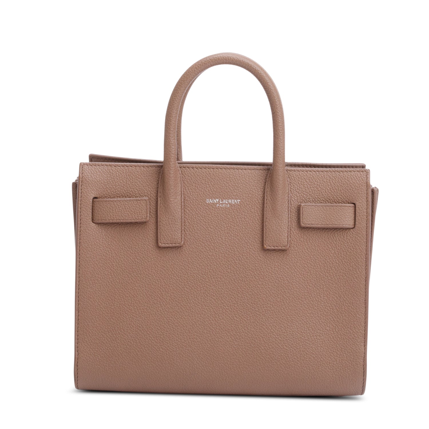 Saint Laurent Beige Grained Leather Nano Sac De Jour w/ Strap
