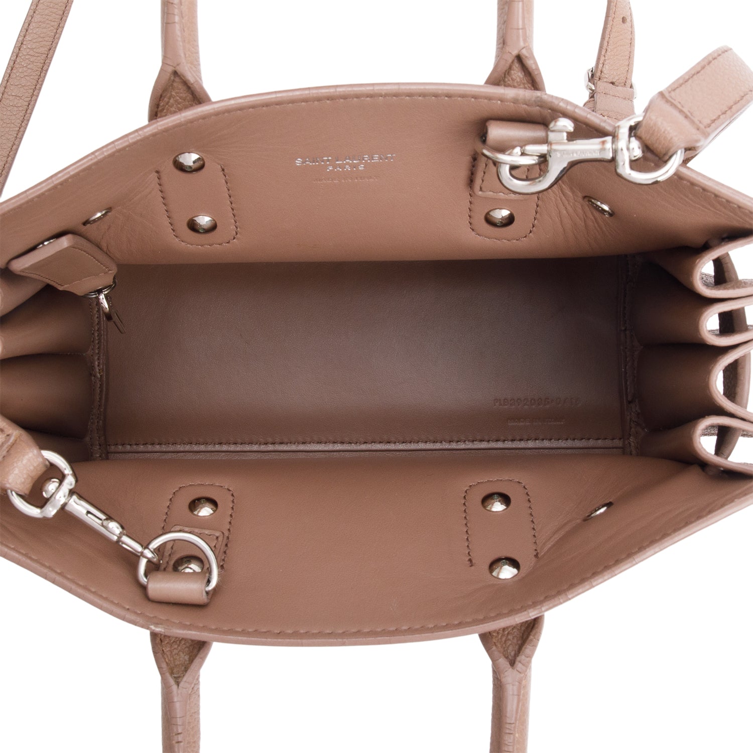 Saint Laurent Beige Grained Leather Nano Sac De Jour w/ Strap