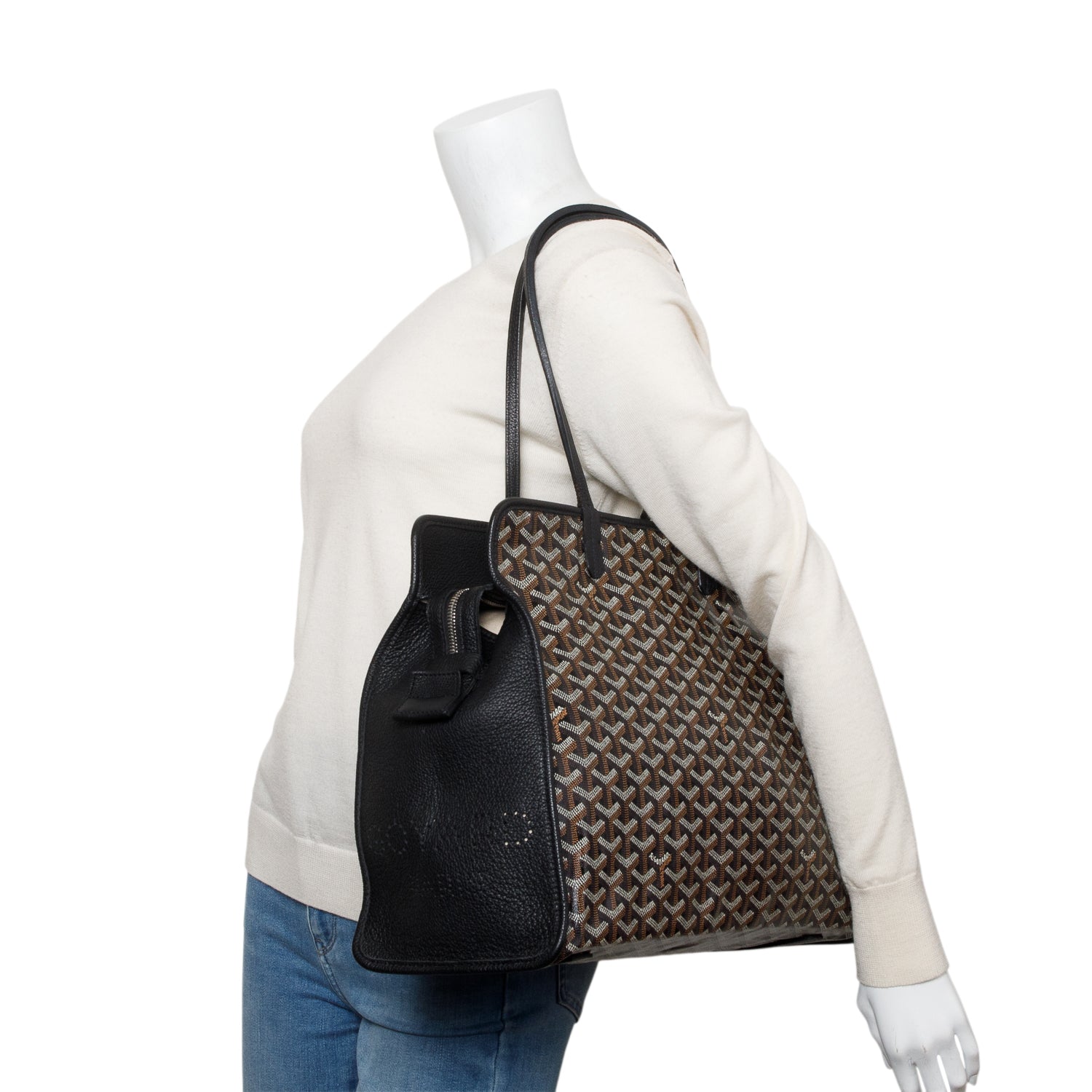 Goyard 2021 Black Monogram Canvas Sac Hardy PM w/ Pouch