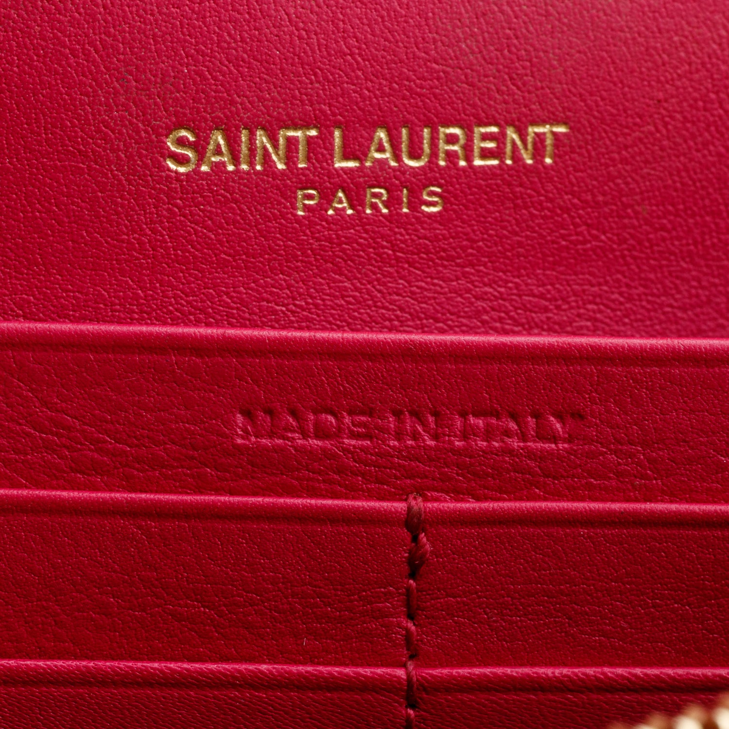 Saint Laurent Pink Patent Leather Vicky Wallet On chain