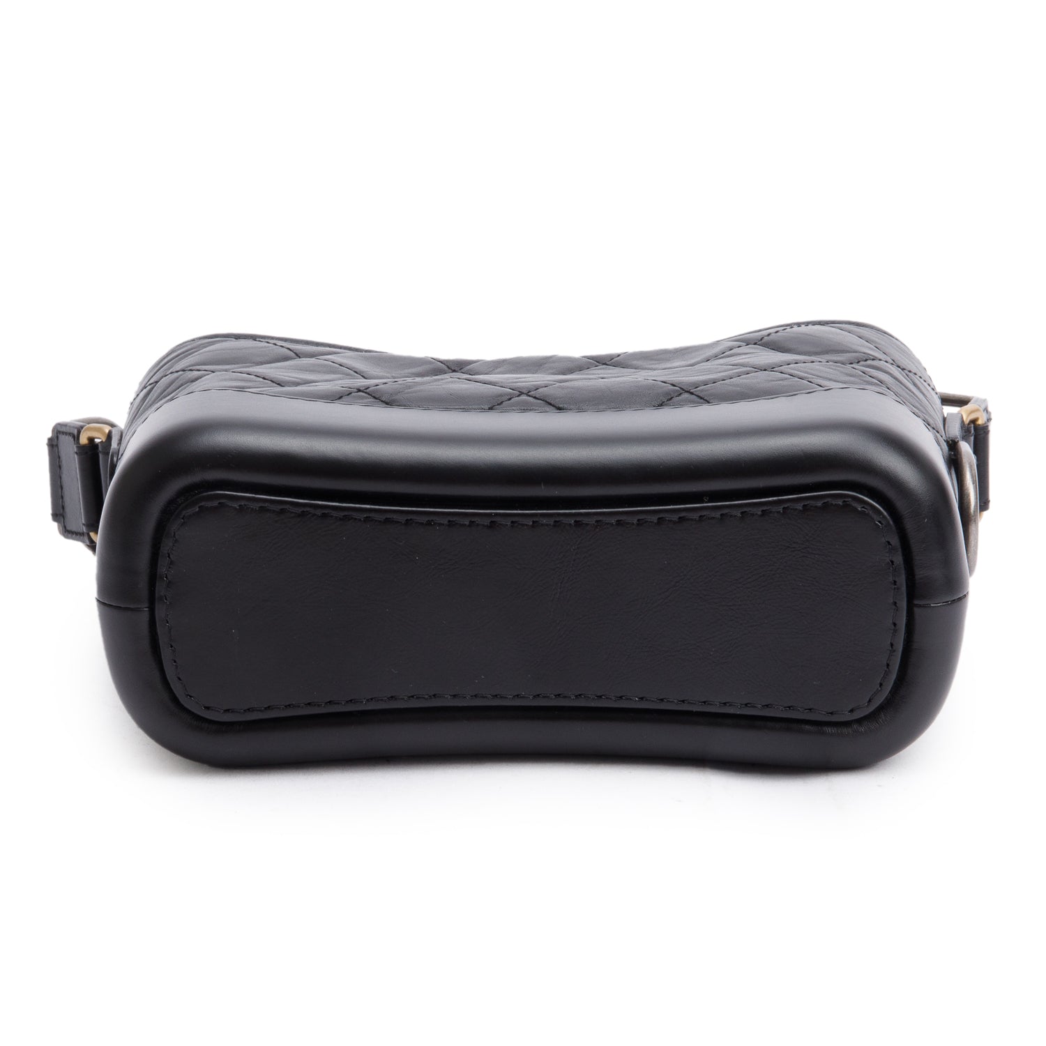 Chanel 2020 Black Aged Calfskin Leather Small Gabrielle Hobo w/ Authenticity Card