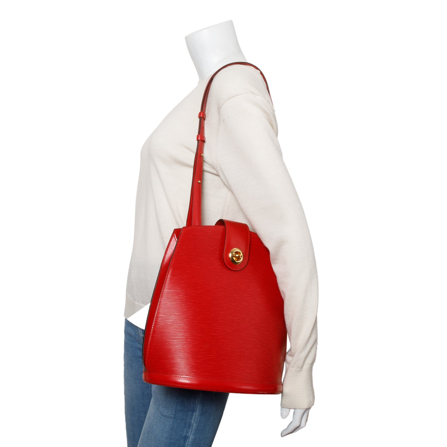 Louis Vuitton Vintage Red Epi Leather Cluny Bag